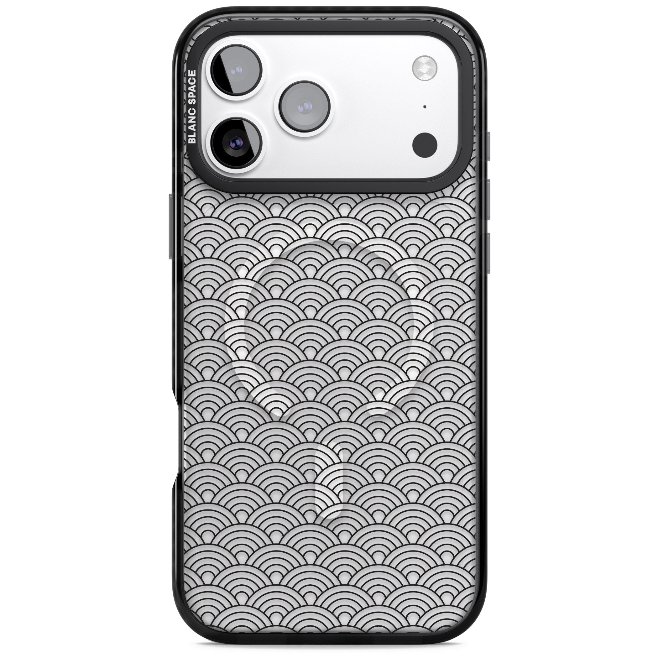 Scalloped Waves iPhone 17 Pro Impact Pro Black Phone Case