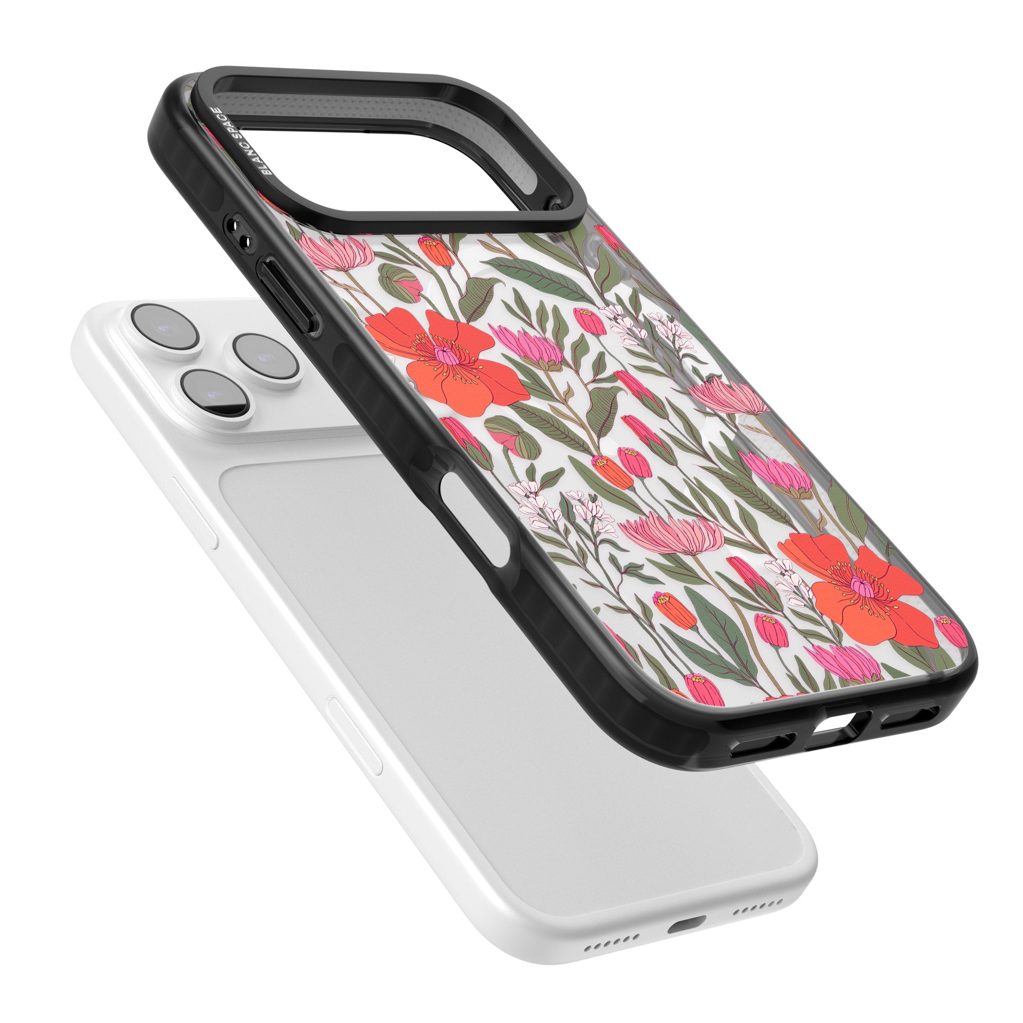 Peachy Floral iPhone 17 Pro Impact Pro Black Phone Case Colours