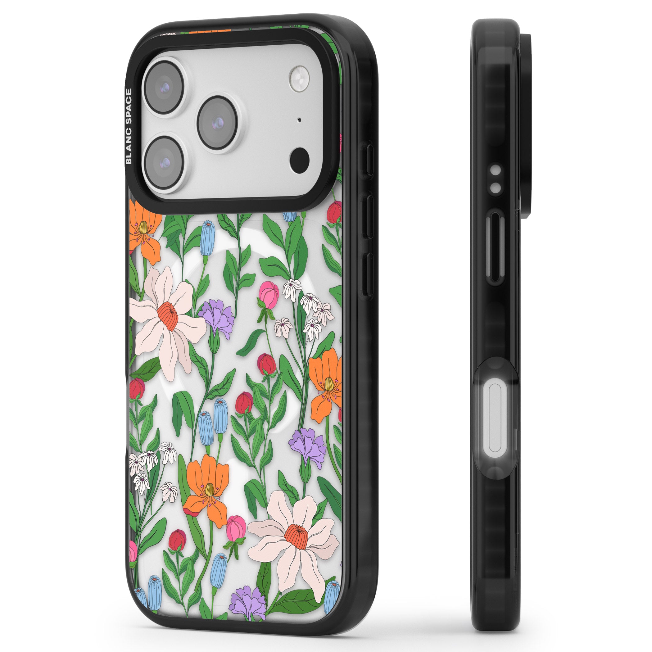 Full Bloom iPhone 17 Pro Impact Pro Black Phone Case Side Profile