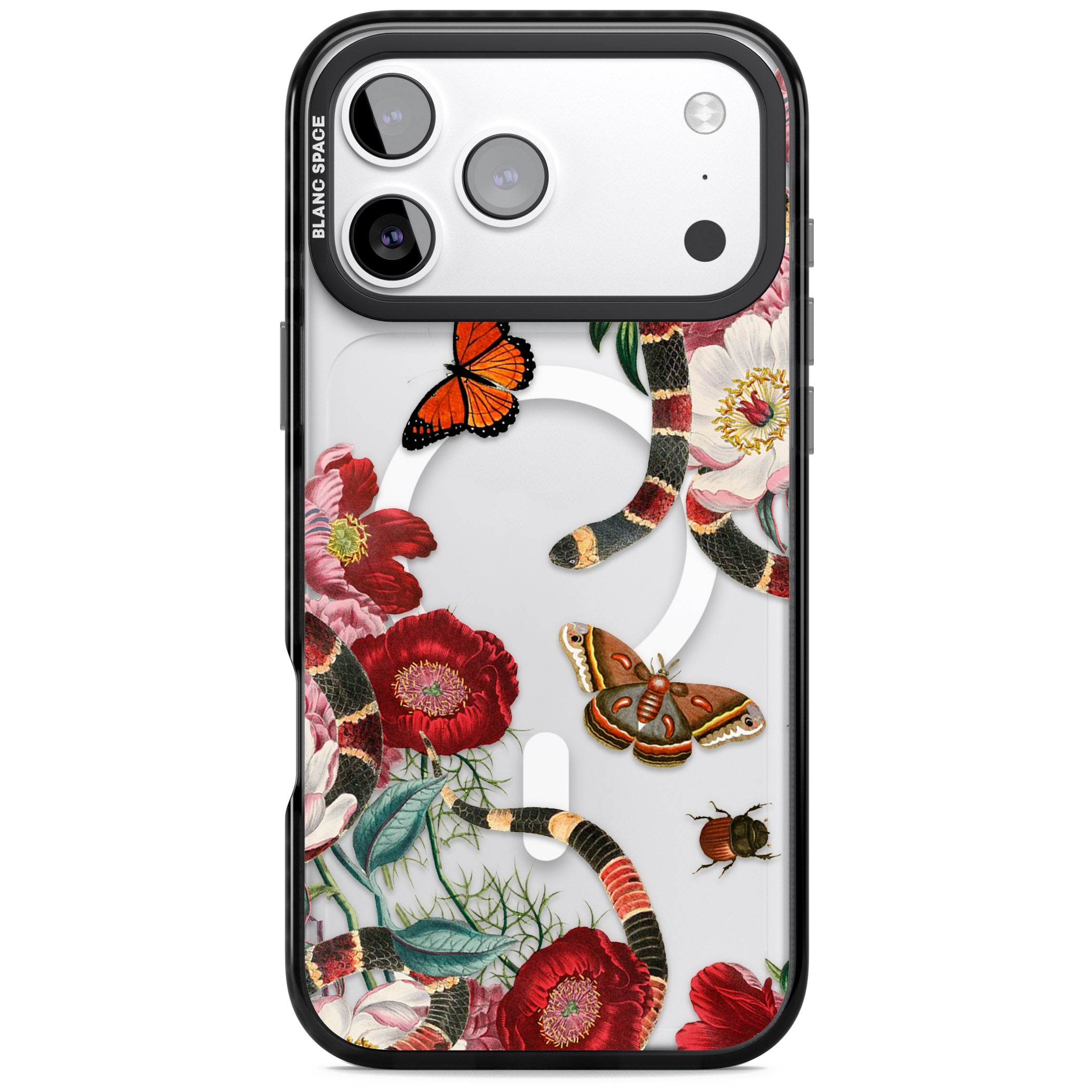 Botanical Snake iPhone 17 Pro Impact Pro Black Phone Case