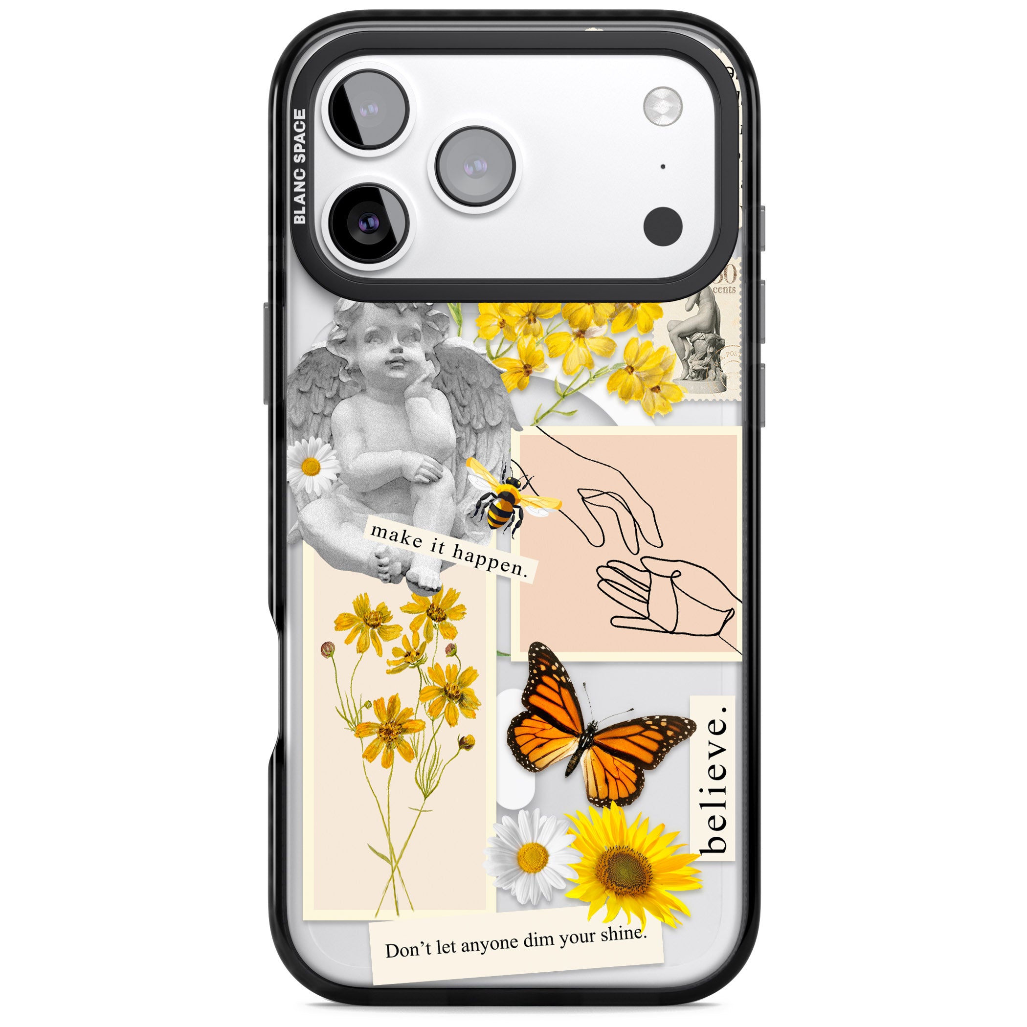 Vintage Wildflower Collage iPhone 17 Pro Impact Pro Black Phone Case