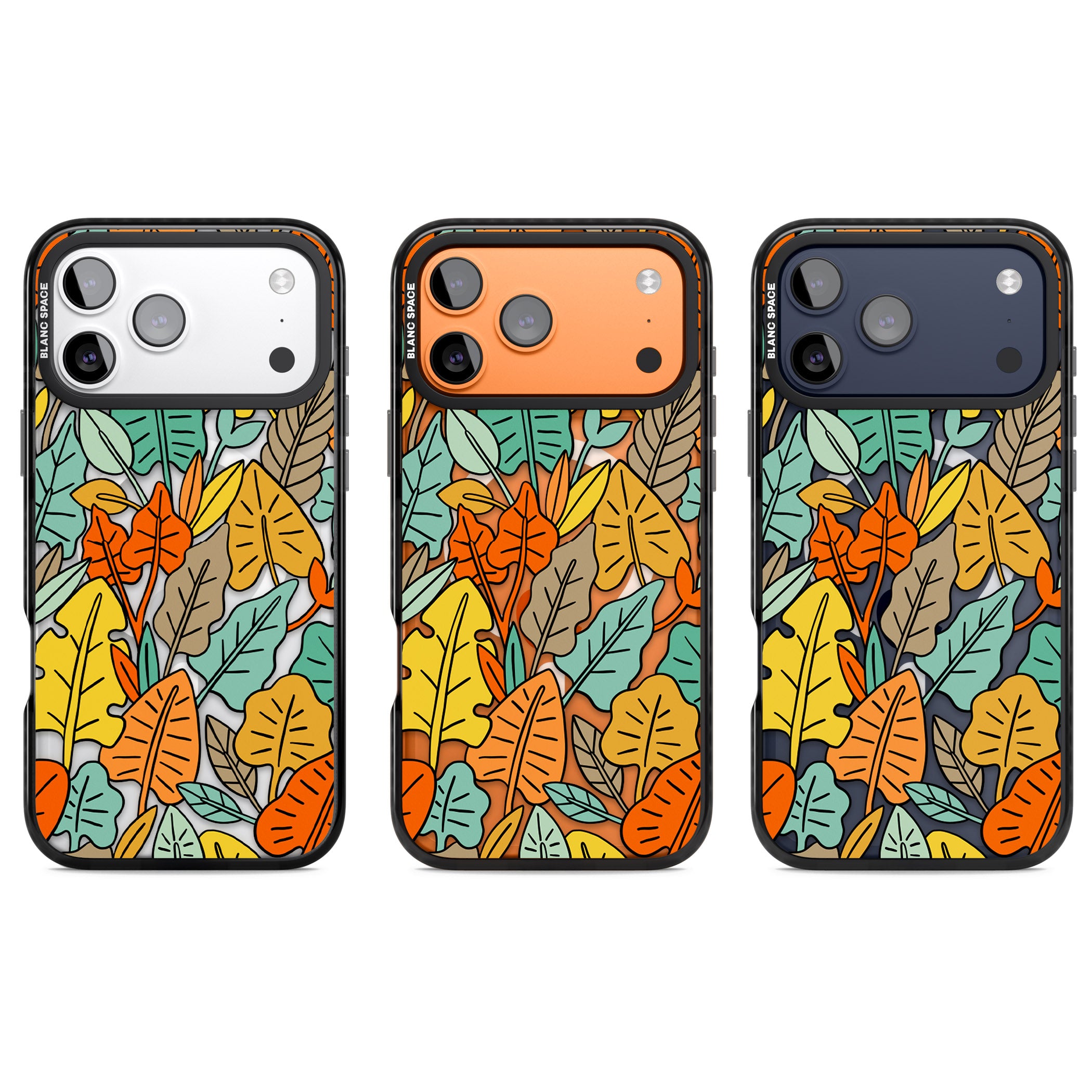 Pastel Toned Autumn Leaves iPhone 17 Pro Impact Pro Black Phone Case APT Impact Protection