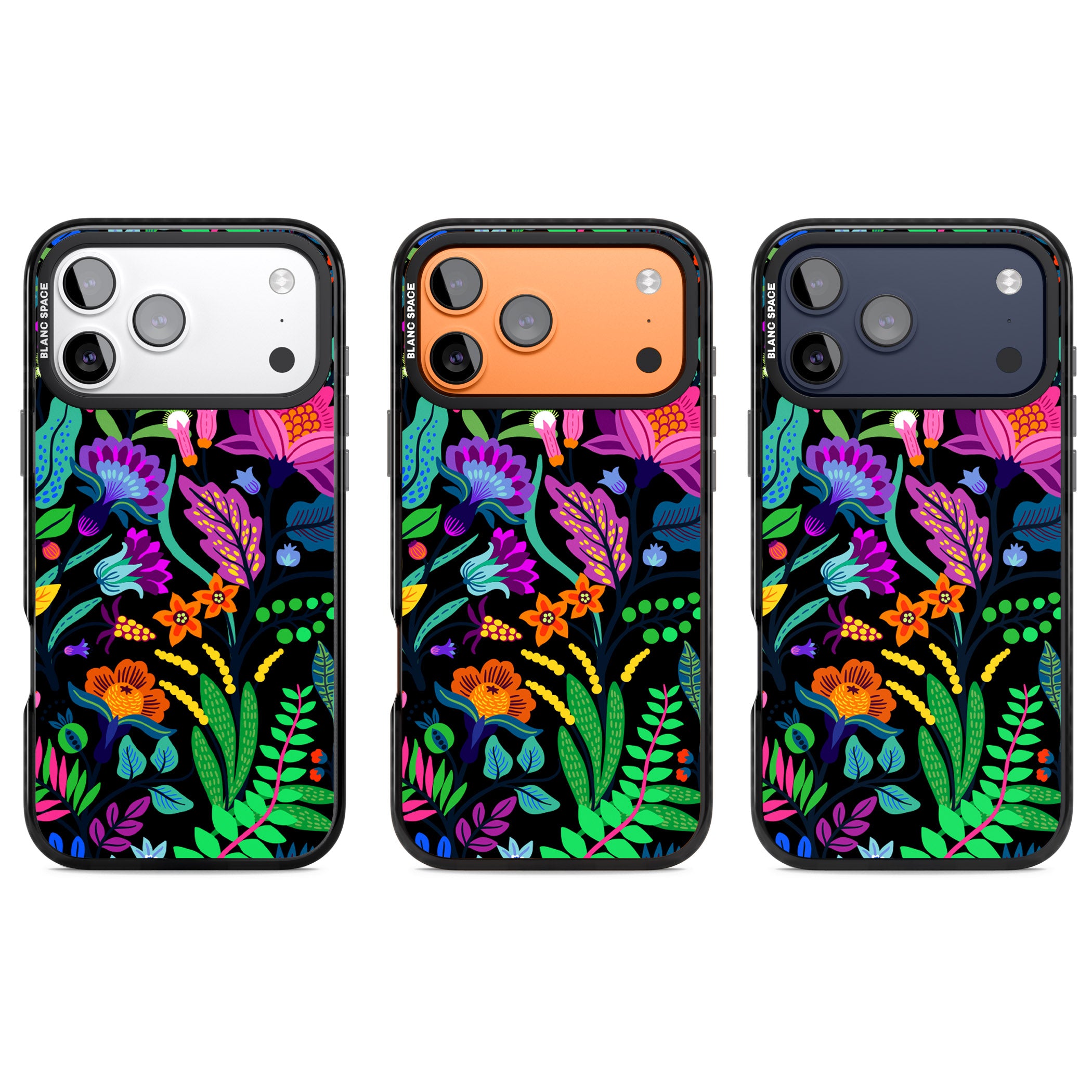 Floral Vibe (Black) iPhone 17 Pro Impact Pro Black Phone Case APT Impact Protection