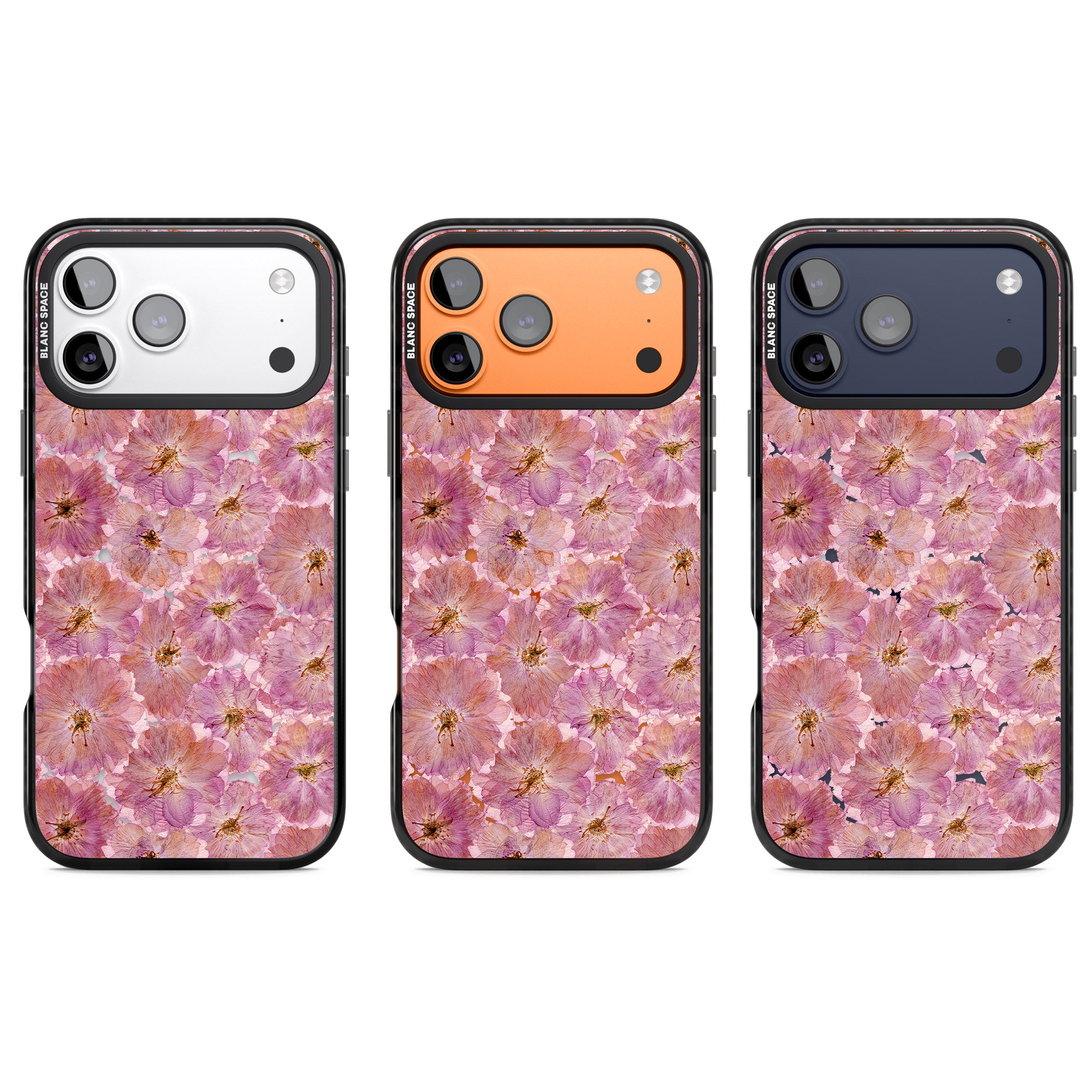 Large Pink Florals iPhone 17 Pro Impact Pro Black Phone Case APT Impact Protection