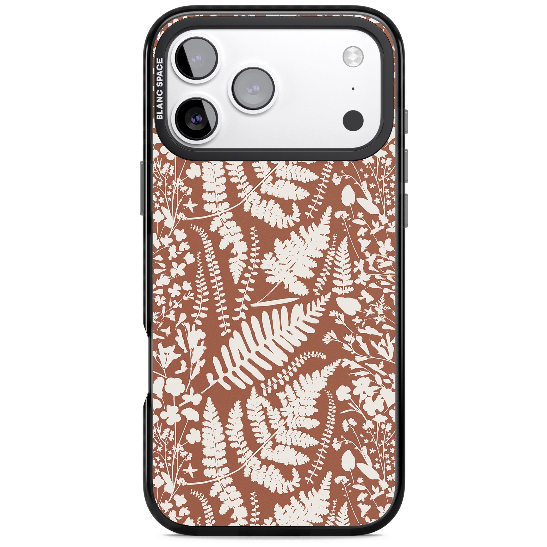 Wildflowers And Ferns On Terracotta iPhone 17 Pro Impact Pro Black Phone Case