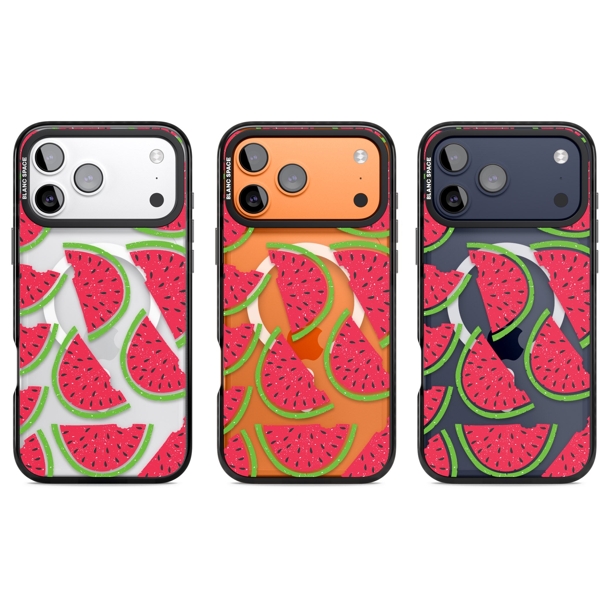 Watermelon Pattern iPhone 17 Pro Impact Pro Black Phone Case APT Impact Protection