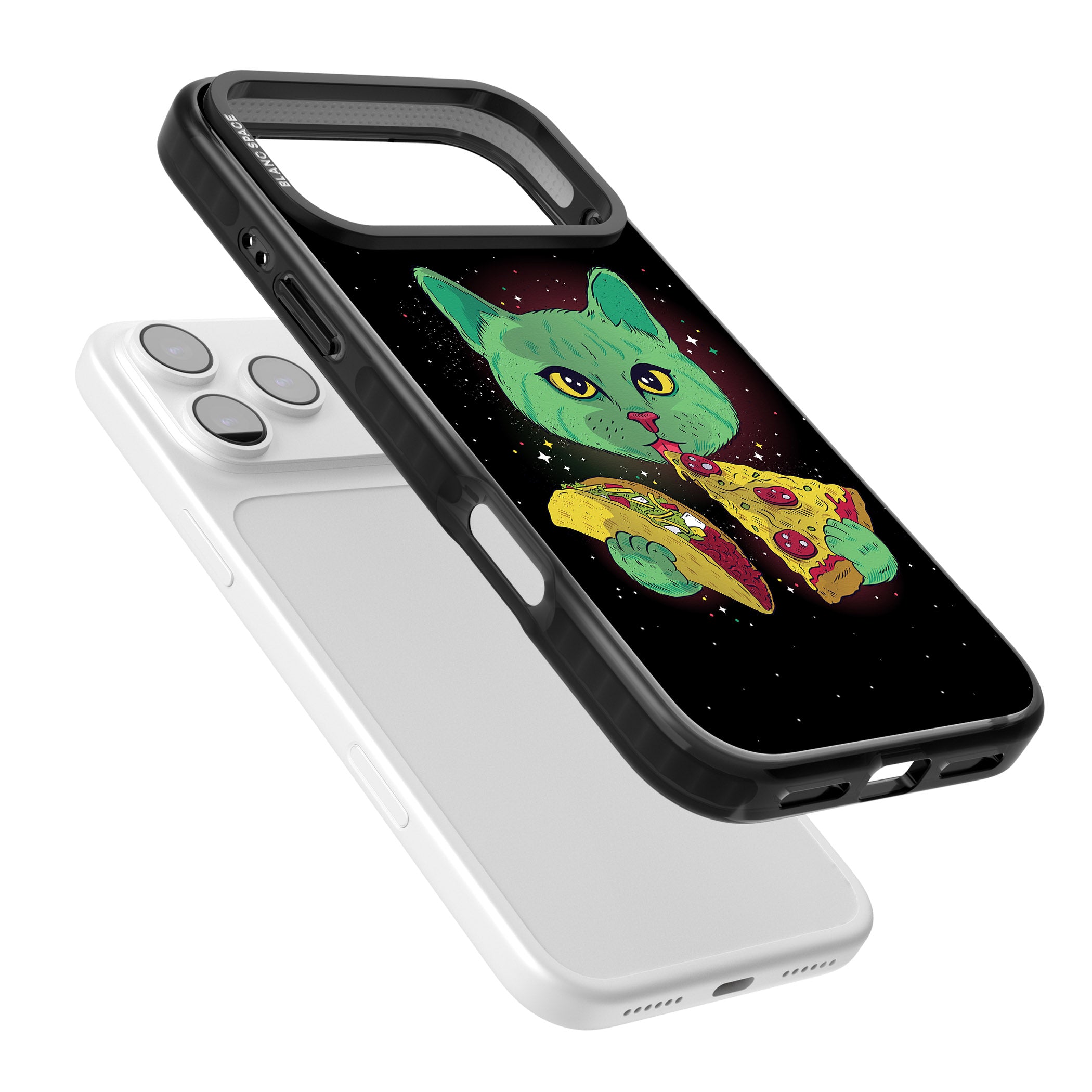 Pizza Purr iPhone 17 Pro Impact Pro Black Phone Case Colours