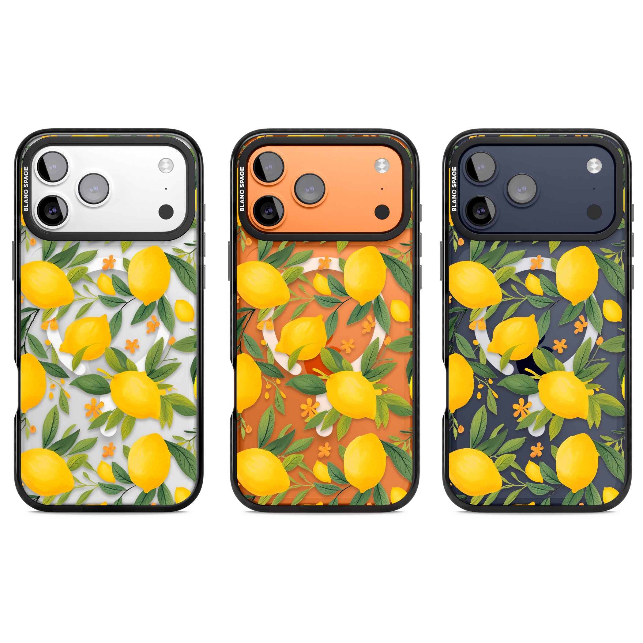 Lemon Pattern iPhone 17 Pro Impact Pro Black Phone Case APT Impact Protection
