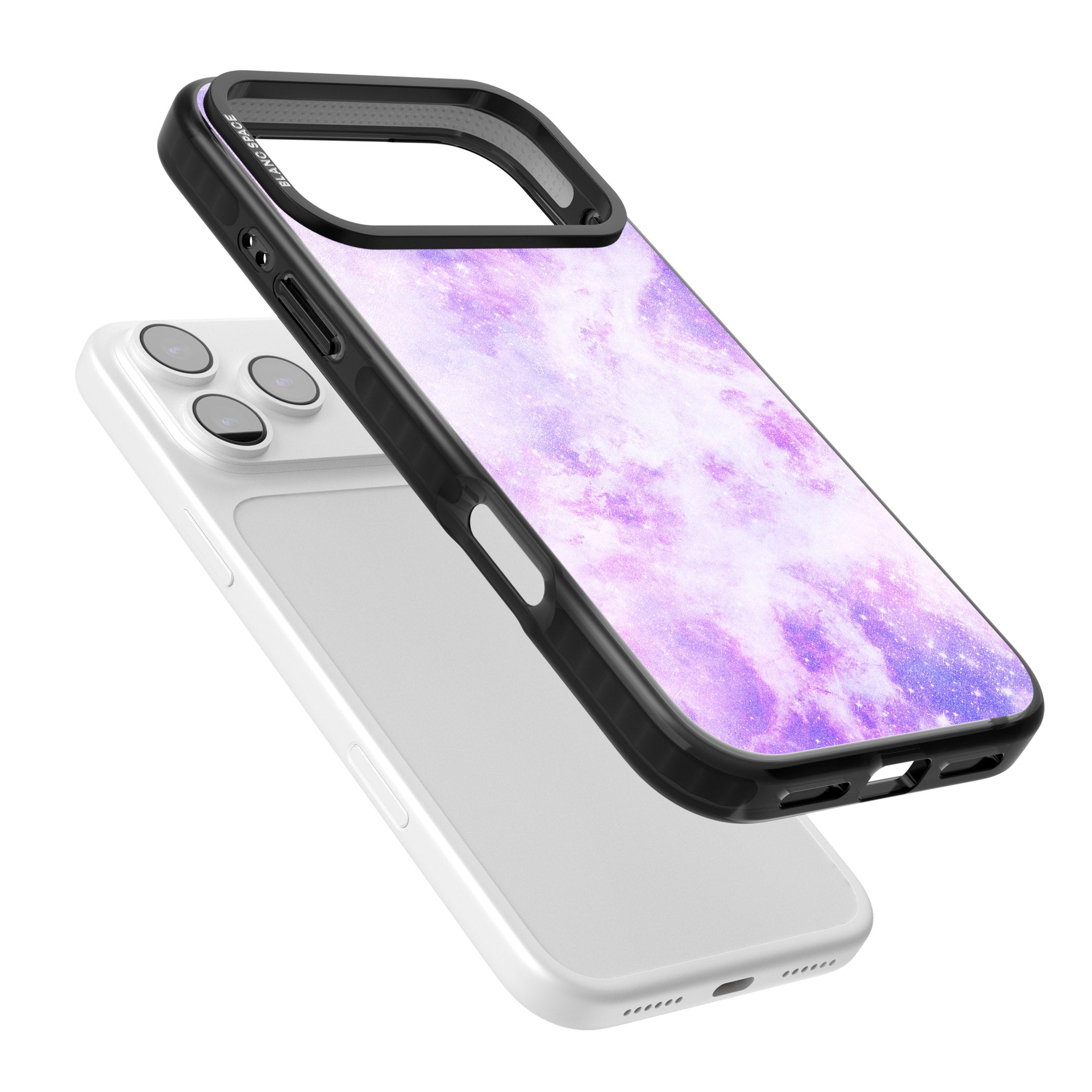 Purple Galaxy Vibes iPhone 17 Pro Impact Pro Black Phone Case Colours