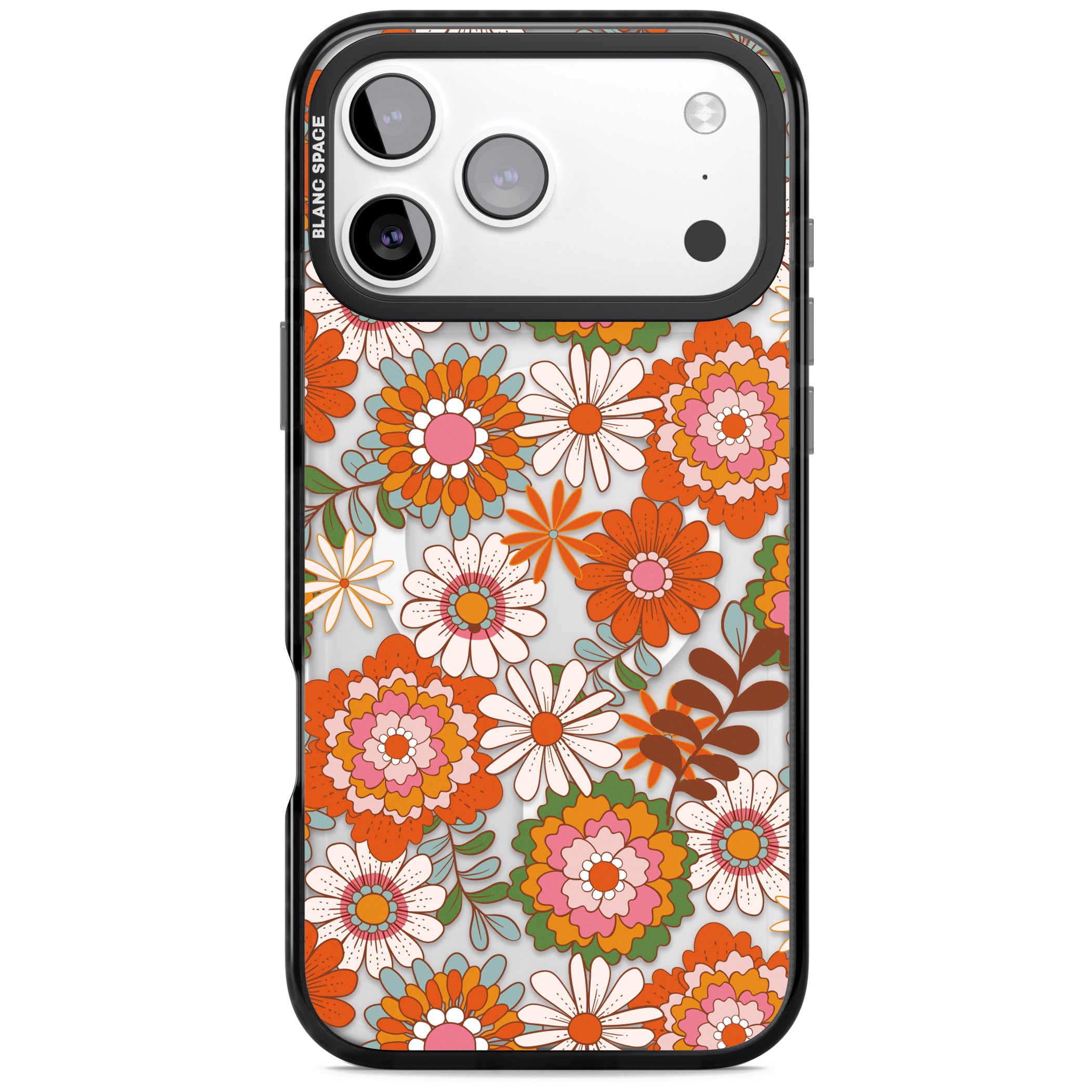 Seventies Bloom iPhone 17 Pro Impact Pro Black Phone Case