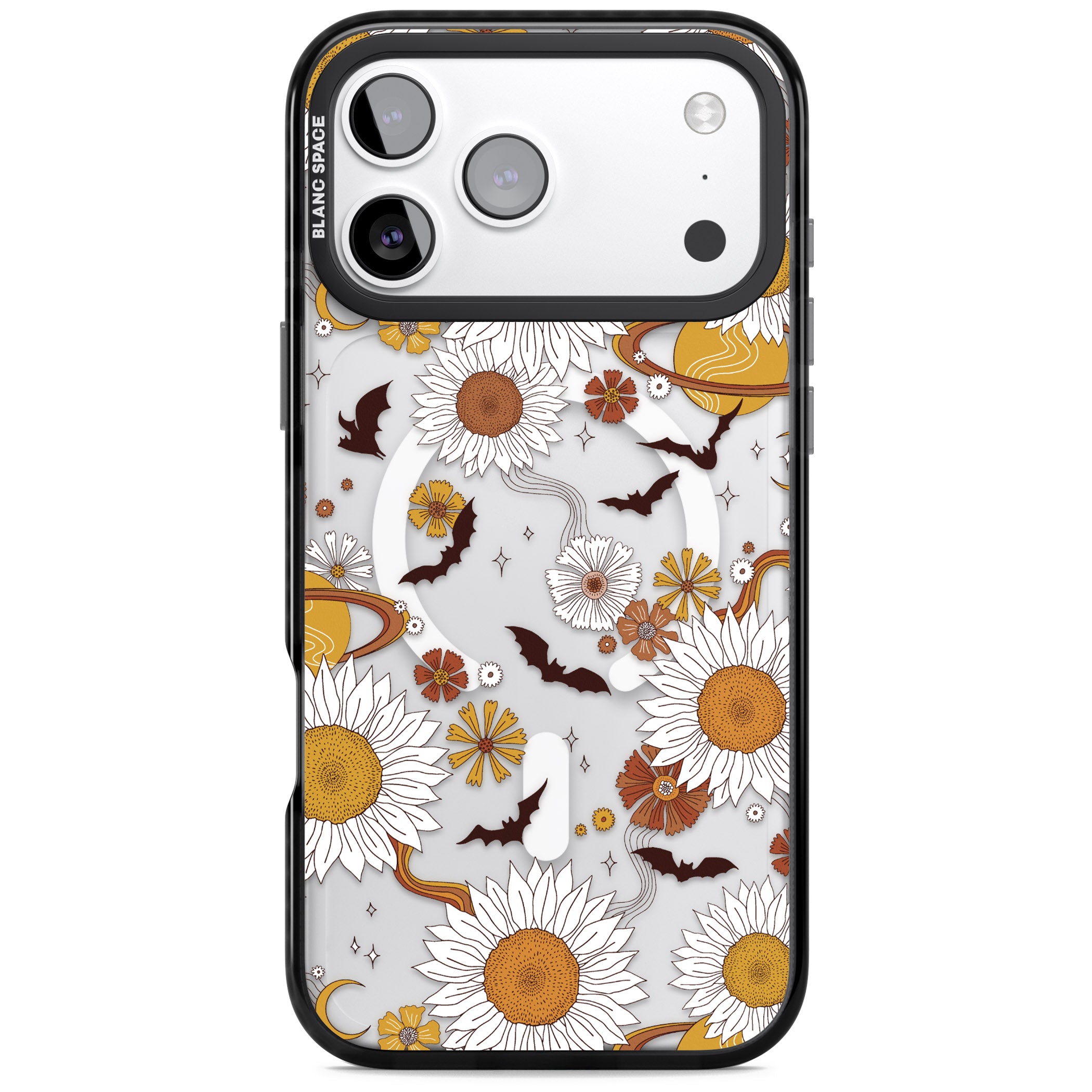 Halloween Bats And Planets iPhone 17 Pro Impact Pro Black Phone Case