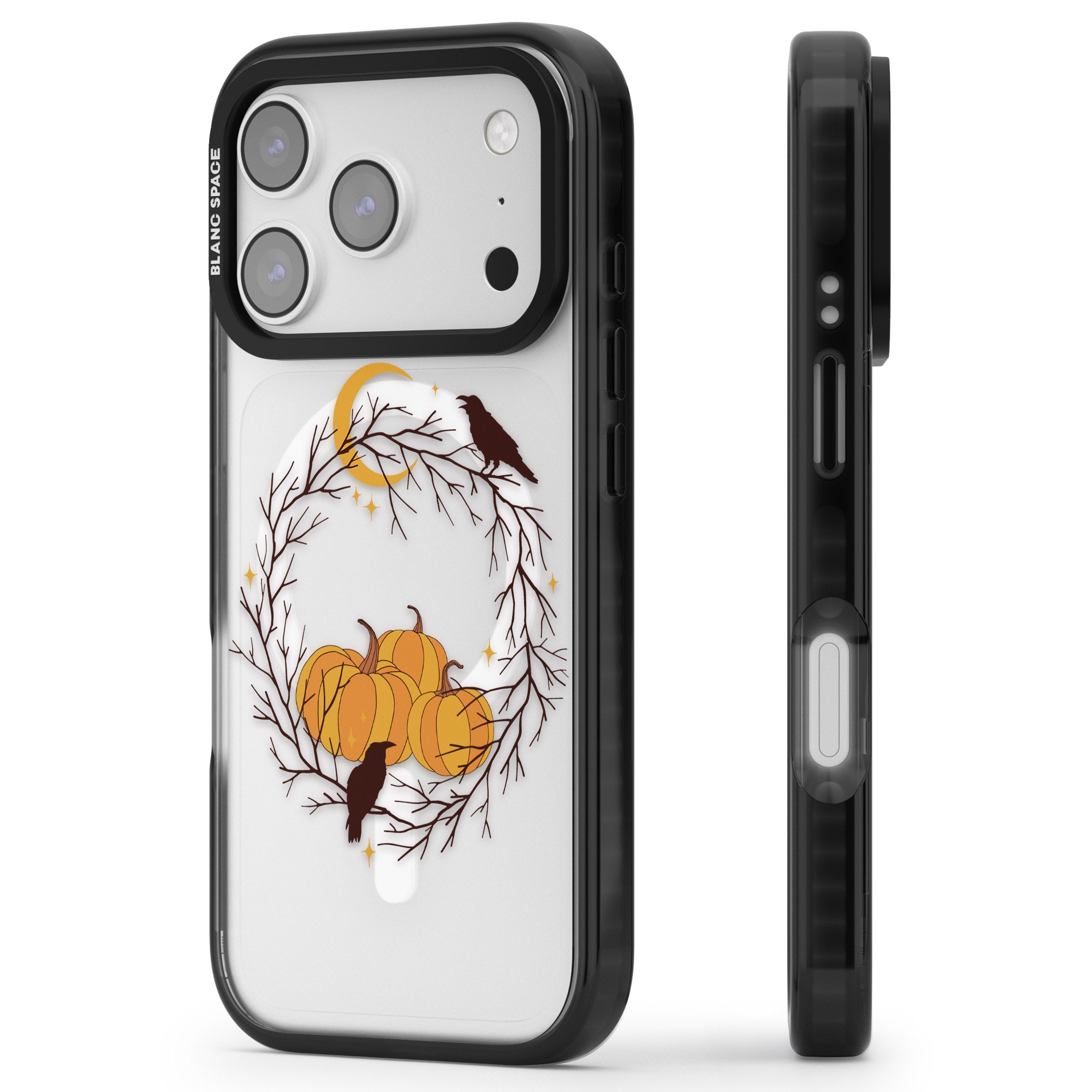 Pumpkin Patch iPhone 17 Pro Impact Pro Black Phone Case Side Profile
