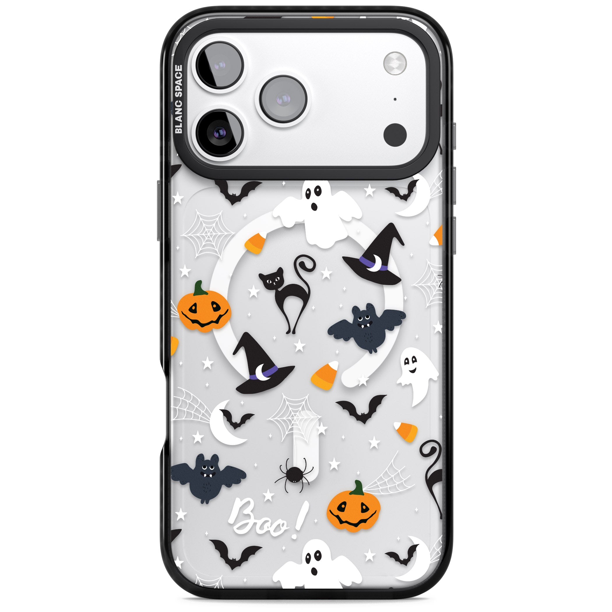 Halloween Mix Pattern iPhone 17 Pro Impact Pro Black Phone Case