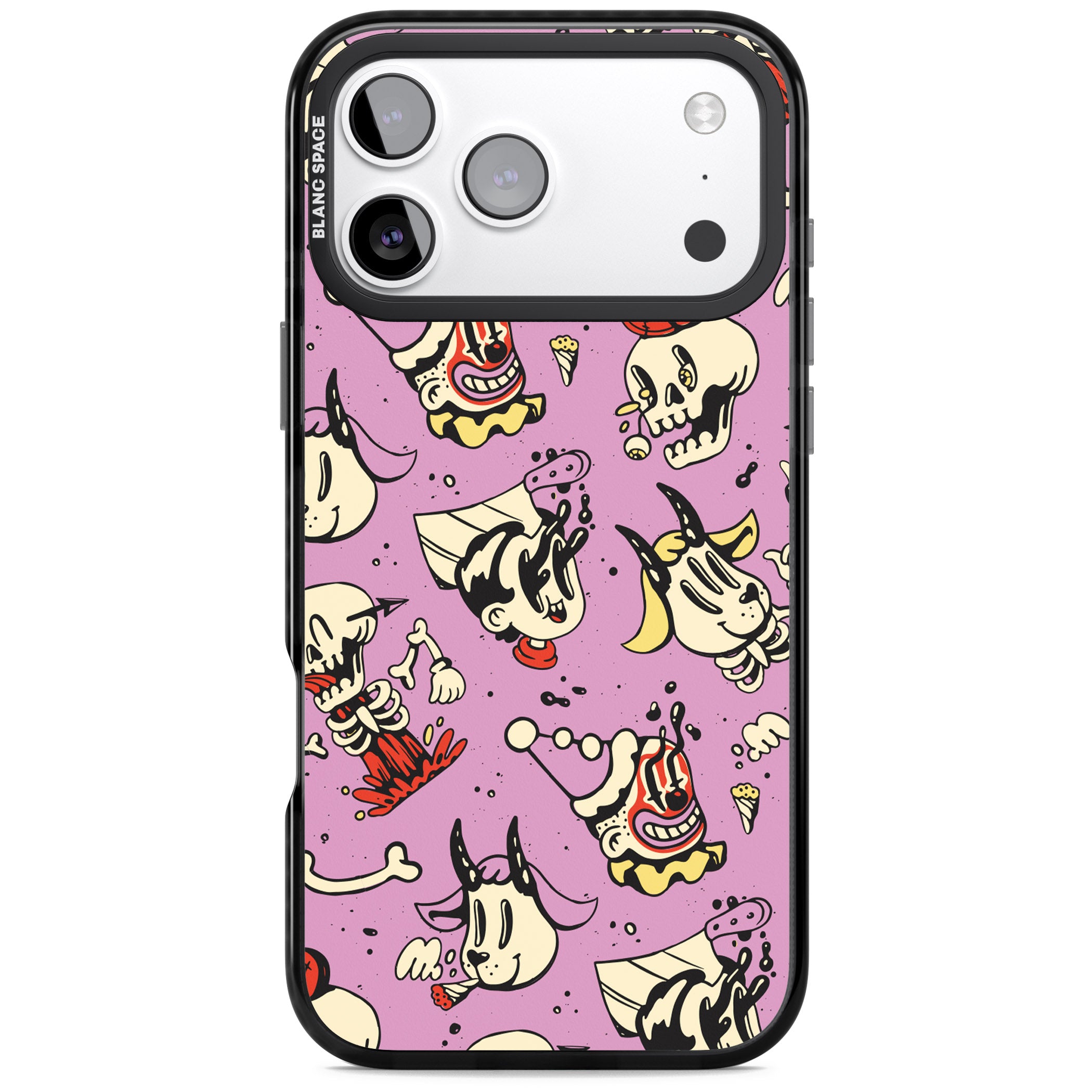 Purple Retro Halloween Pattern iPhone 17 Pro Impact Pro Black Phone Case