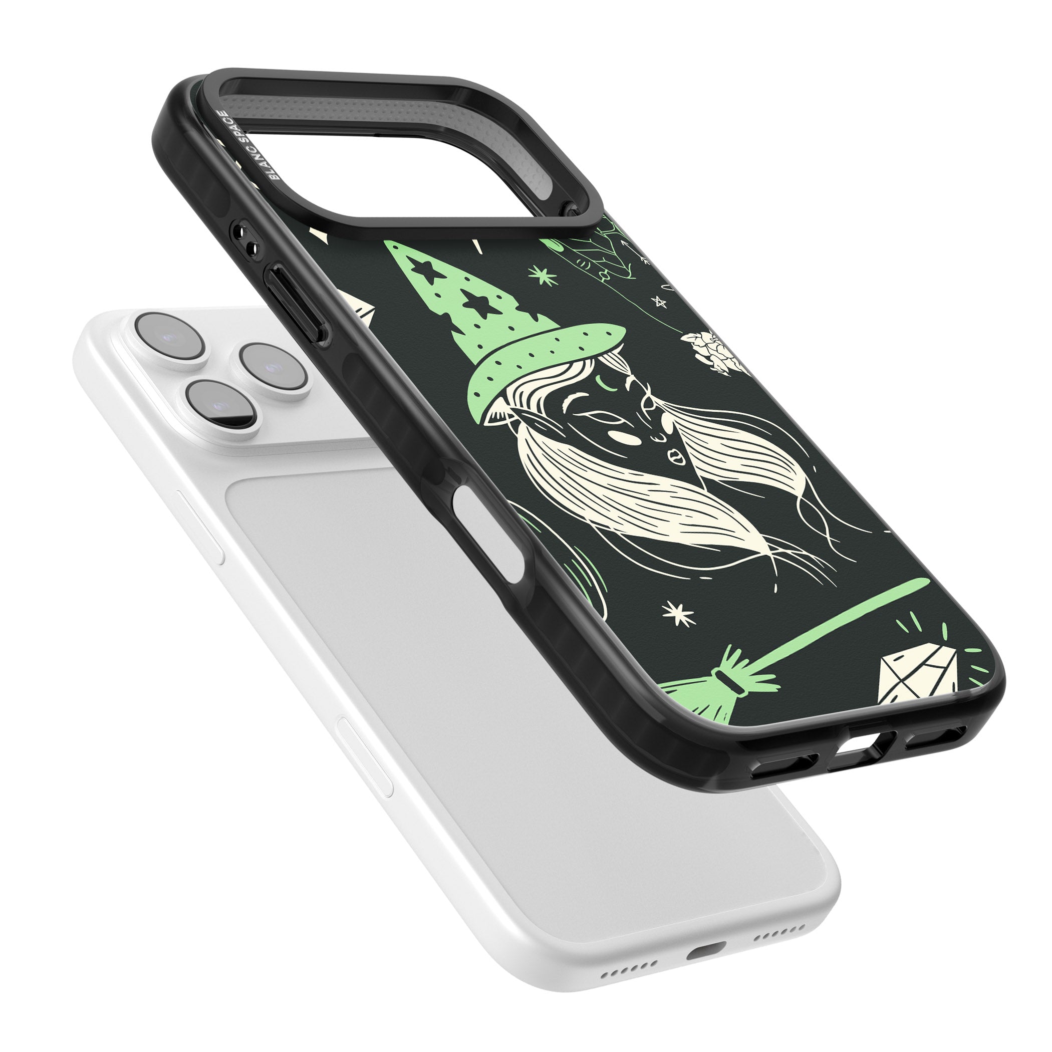 Astrology Witch Pattern iPhone 17 Pro Impact Pro Black Phone Case Colours