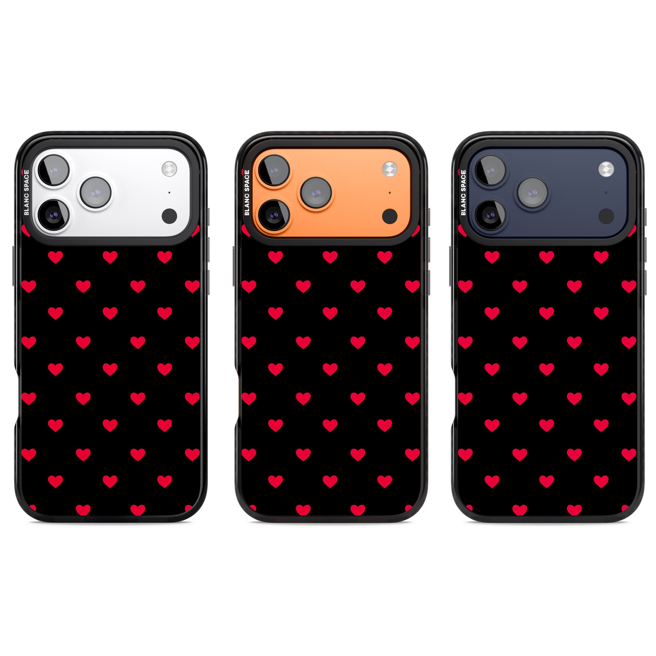 Small Heart Pattern: Red & iPhone 17 Pro Impact Pro Black Phone Case APT Impact Protection