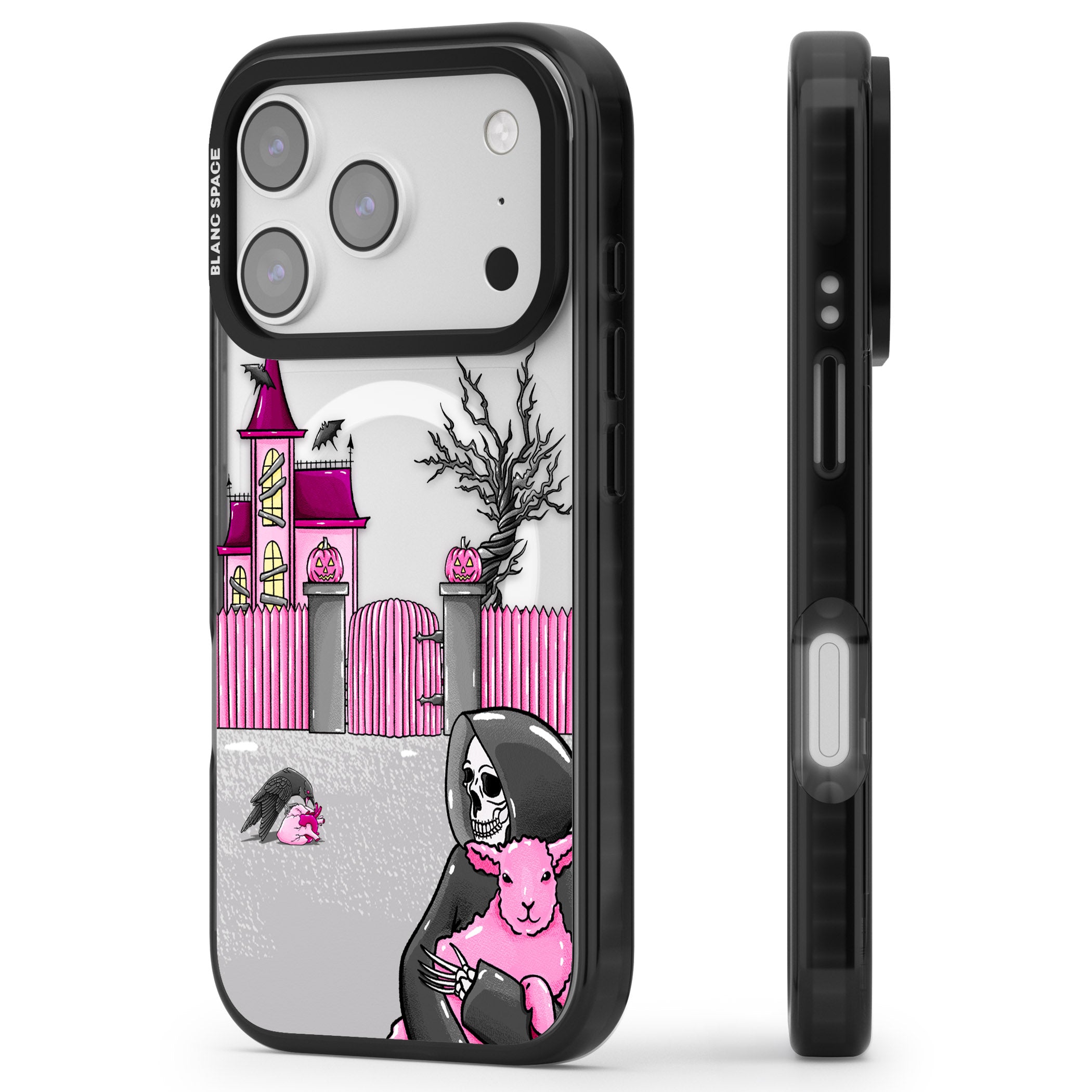 Left With My Heart iPhone 17 Pro Impact Pro Black Phone Case Side Profile