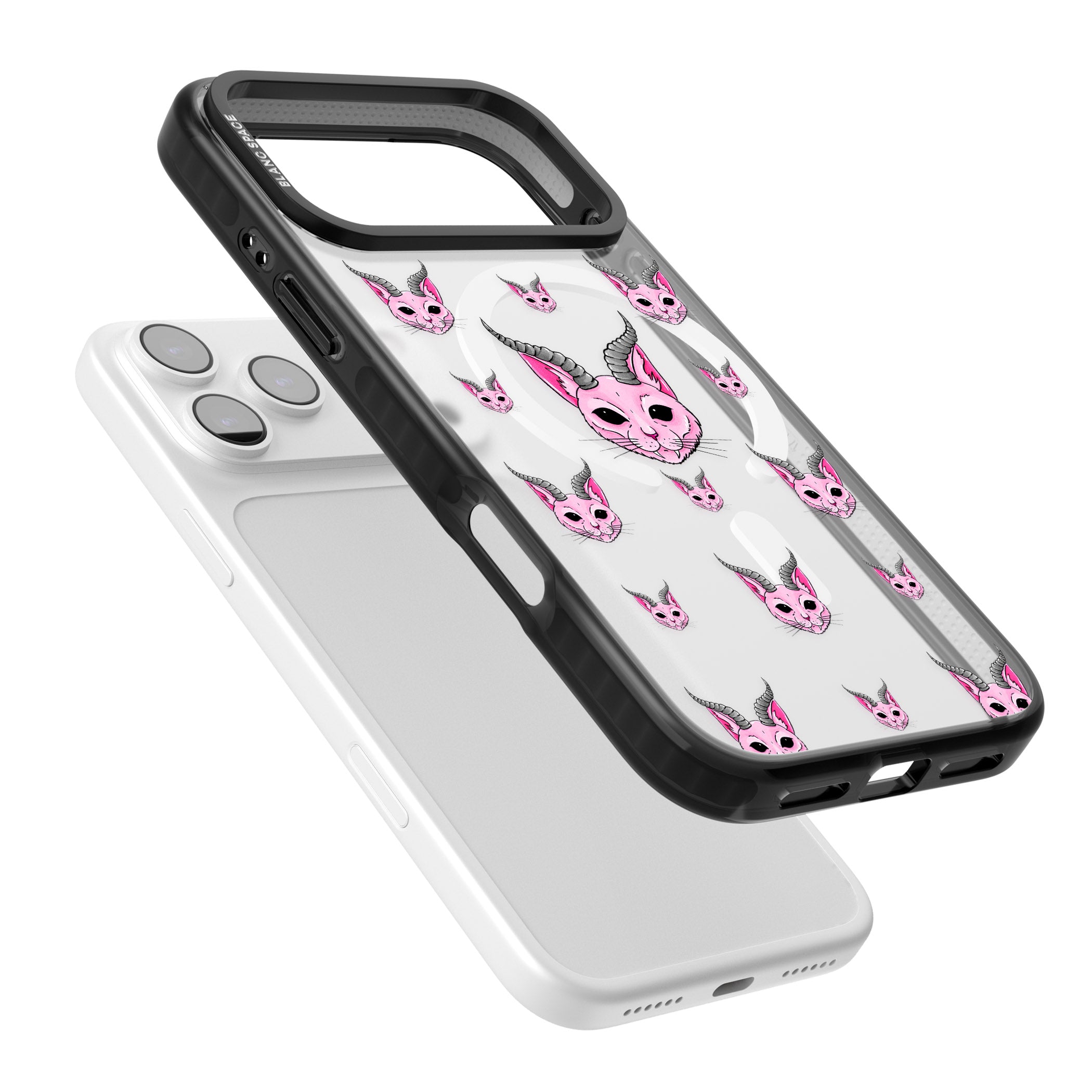 Demon Cat Pattern iPhone 17 Pro Impact Pro Black Phone Case Colours