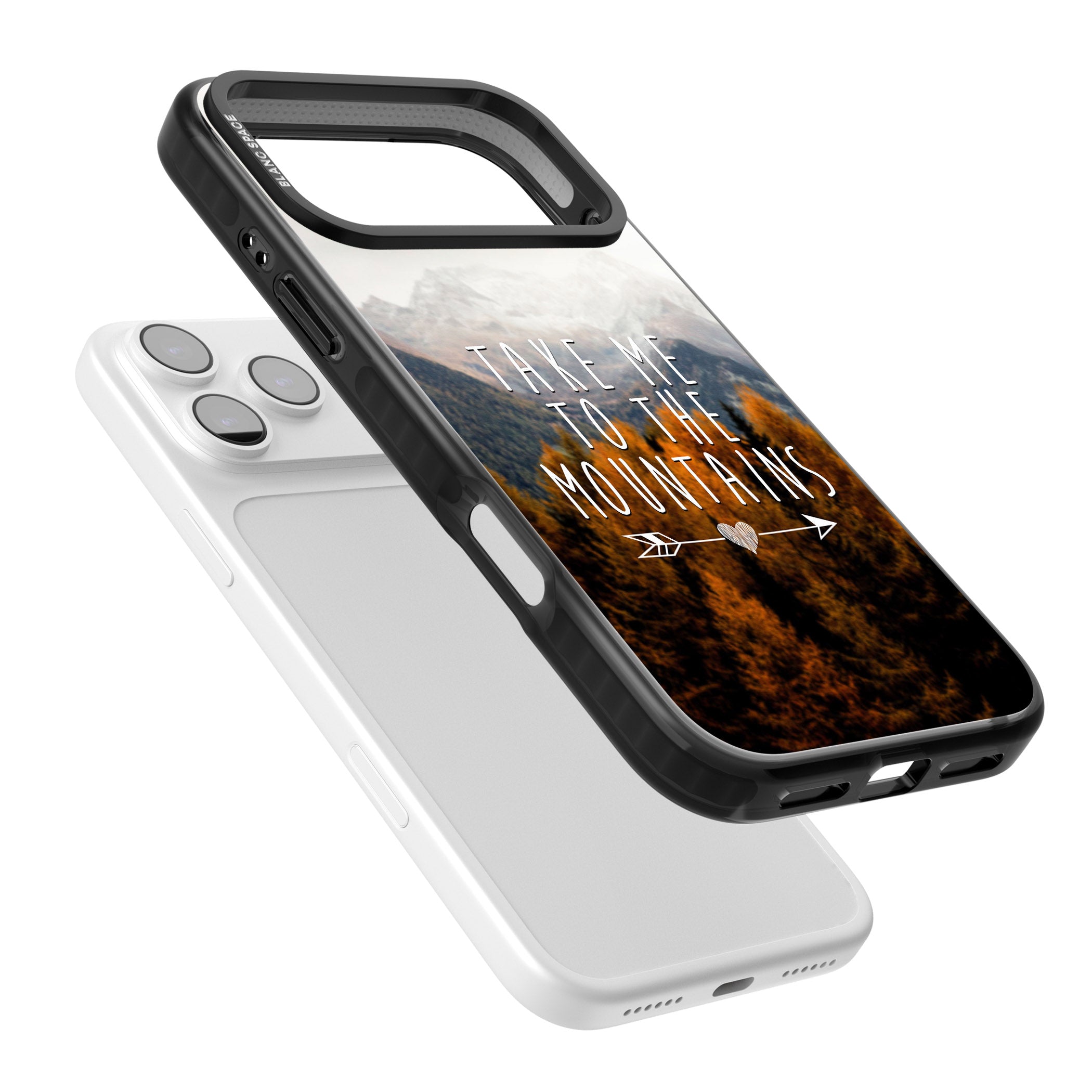 Take Me Mountains Quote iPhone 17 Pro Impact Pro Black Phone Case Colours