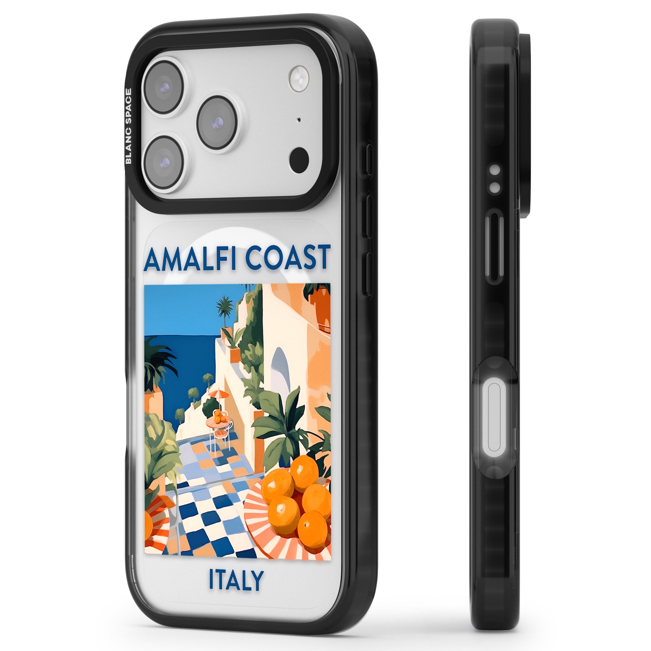 Amalfi Coast iPhone 17 Pro Impact Pro Black Phone Case Side Profile