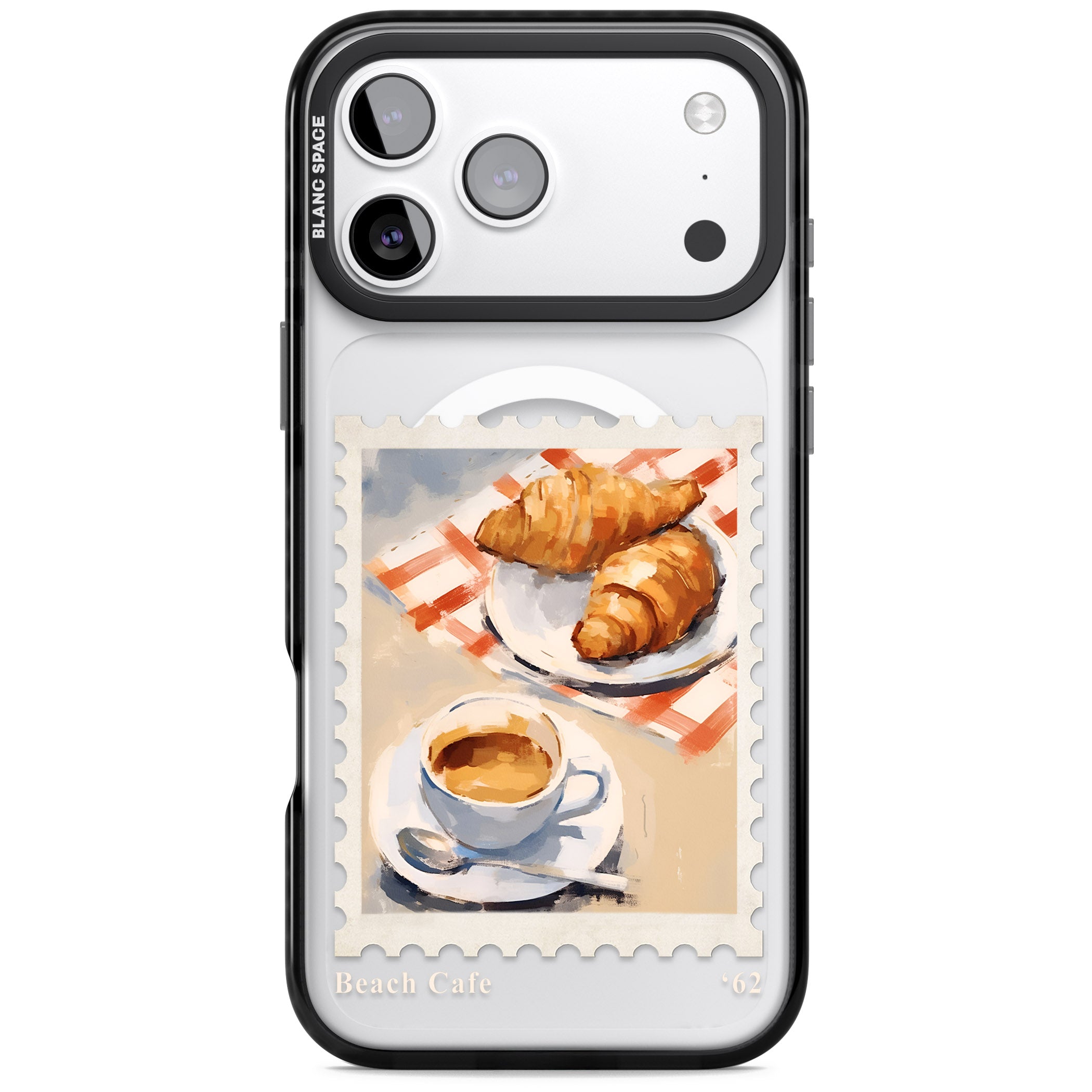 Cafe Stamp iPhone 17 Pro Impact Pro Black Phone Case