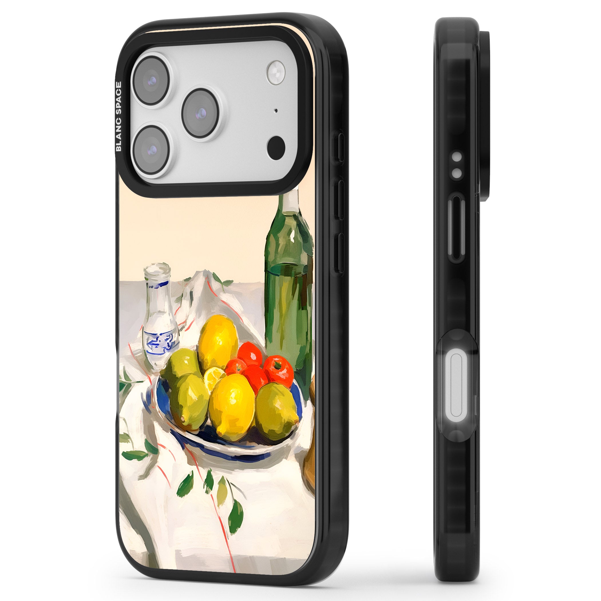 Mediterranean Fruit Salad iPhone 17 Pro Impact Pro Black Phone Case Side Profile