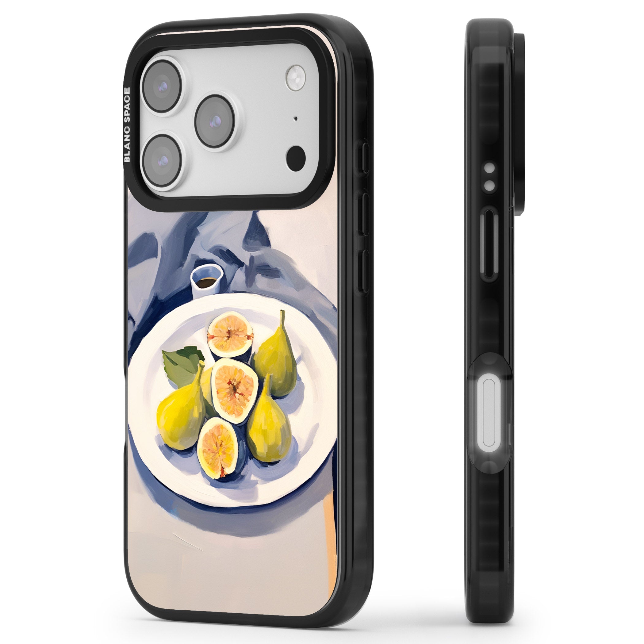 Plate of Pears iPhone 17 Pro Impact Pro Black Phone Case Side Profile
