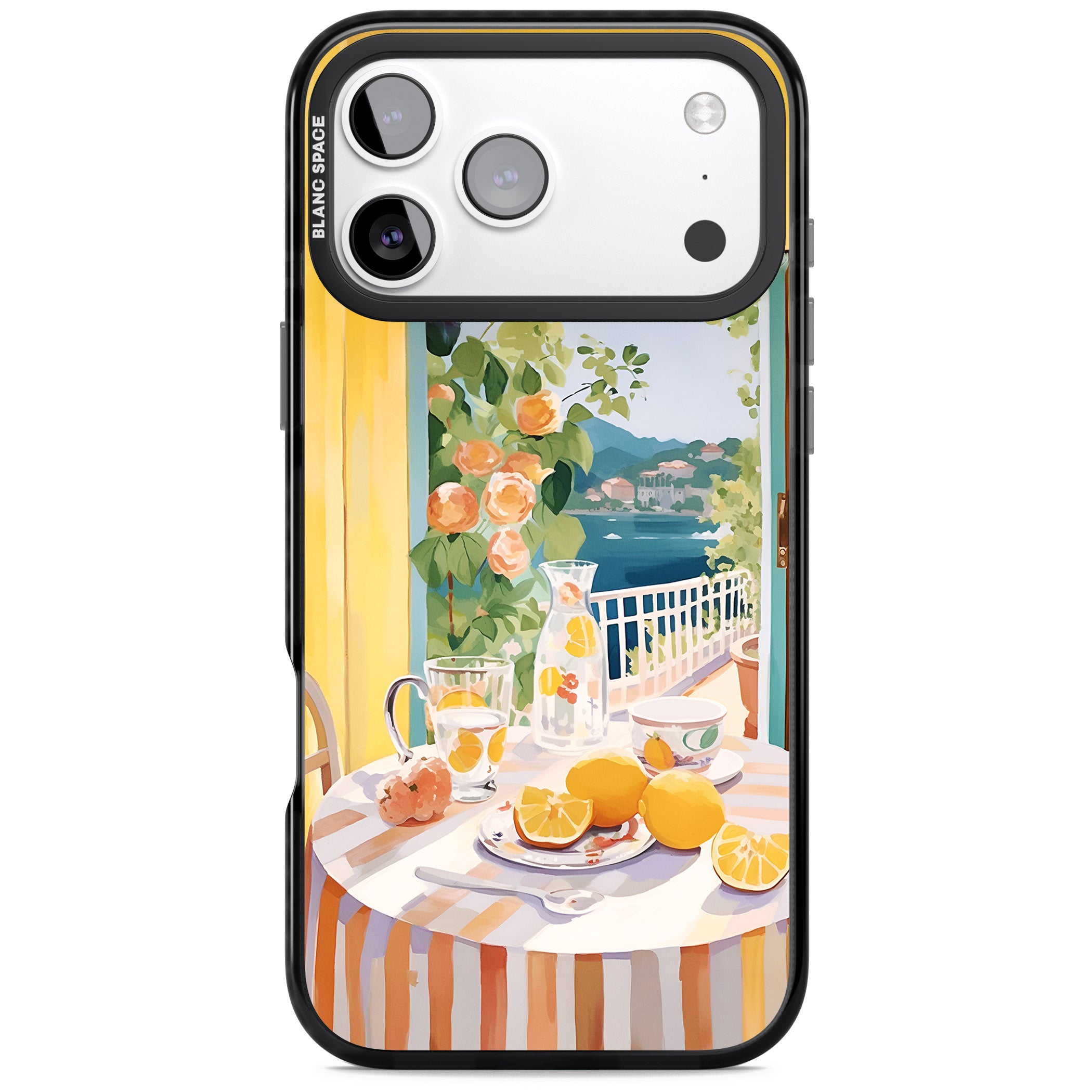 Amalfi Breakfast Balcony iPhone 17 Pro Impact Pro Black Phone Case