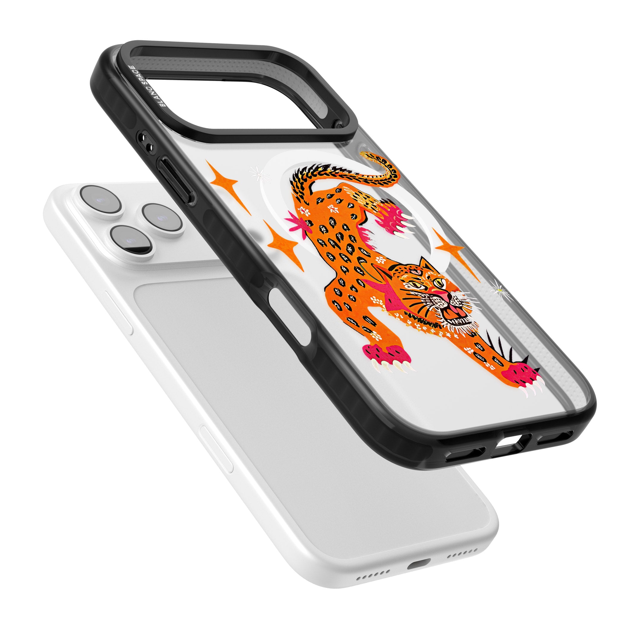 Fierce Jaguar Clear Tiger Wallpaper iPhone Case | Blanc