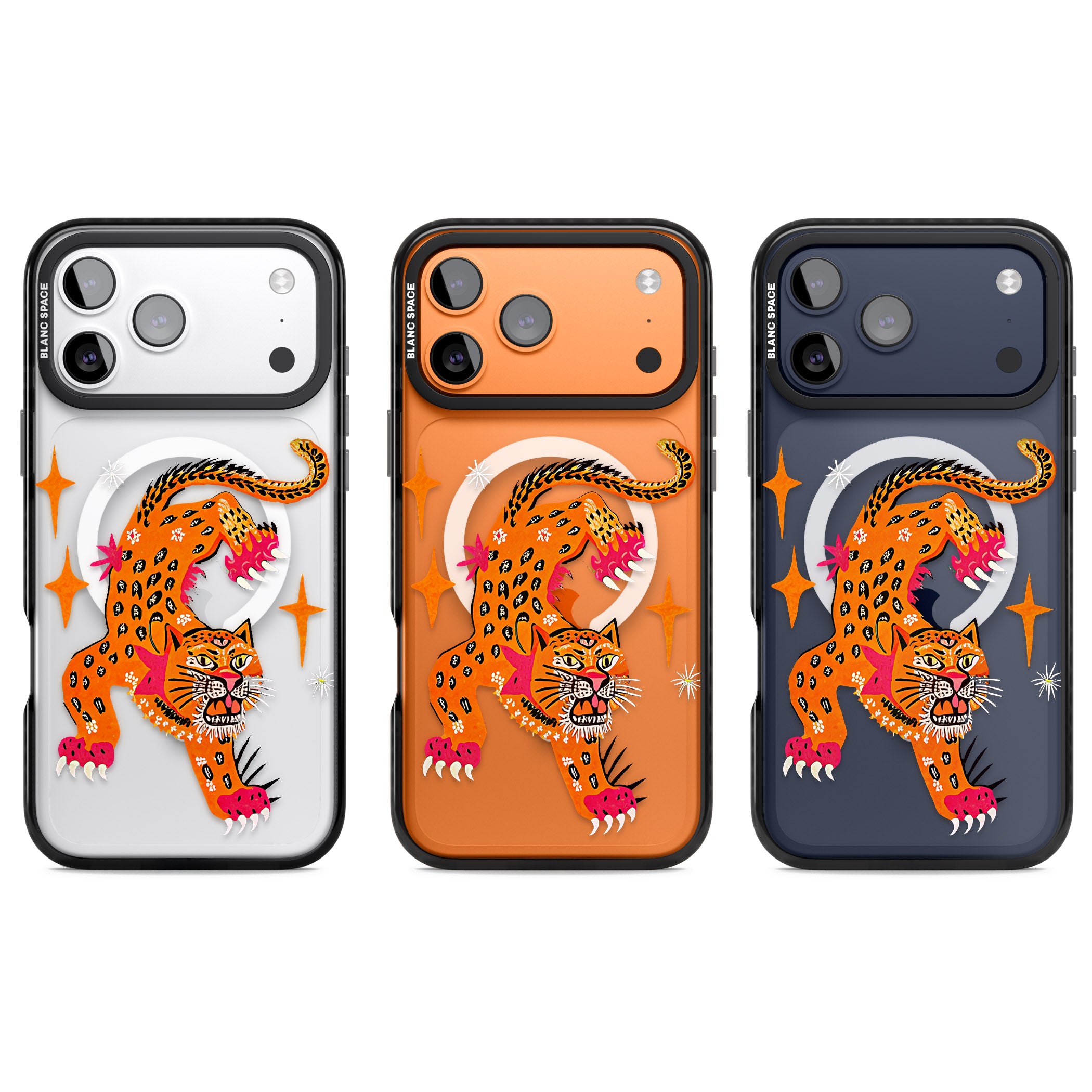 Fierce Jaguar Clear Tiger Wallpaper iPhone Case | Blanc