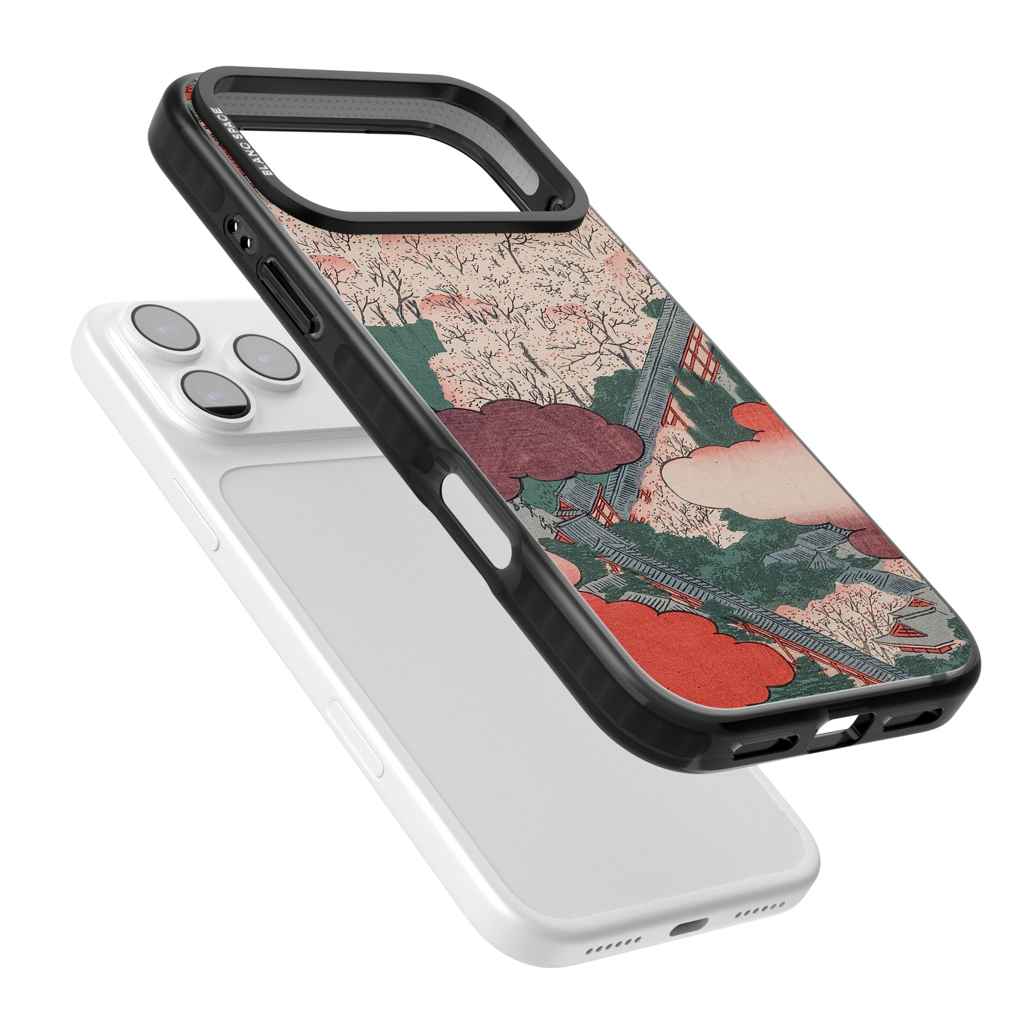 Vintage Japanese Illustrations Japanese City iPhone 17 Pro Impact Pro Black Phone Case Colours