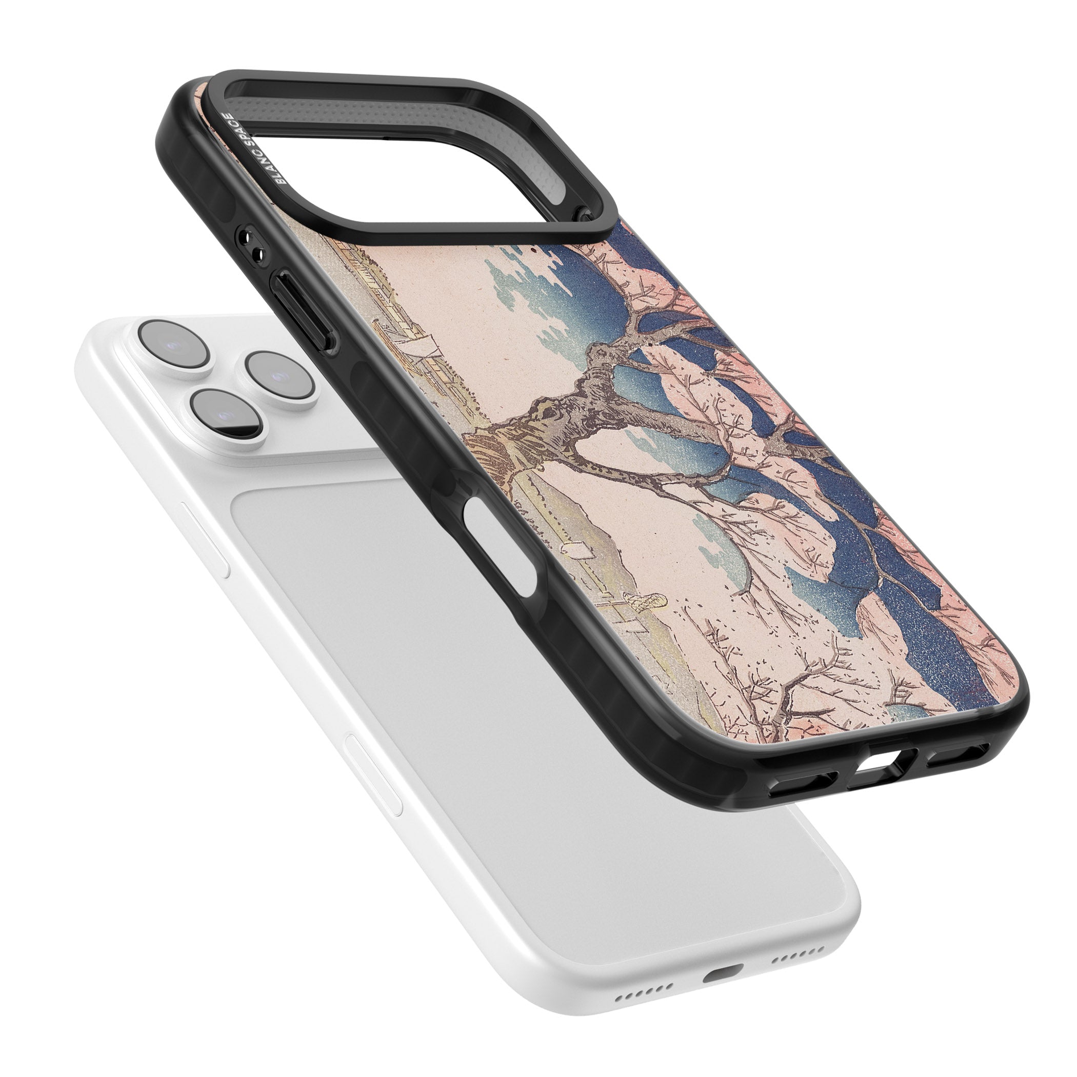 Vintage Japanese Illustrations Cherry Tree iPhone 17 Pro Impact Pro Black Phone Case Colours