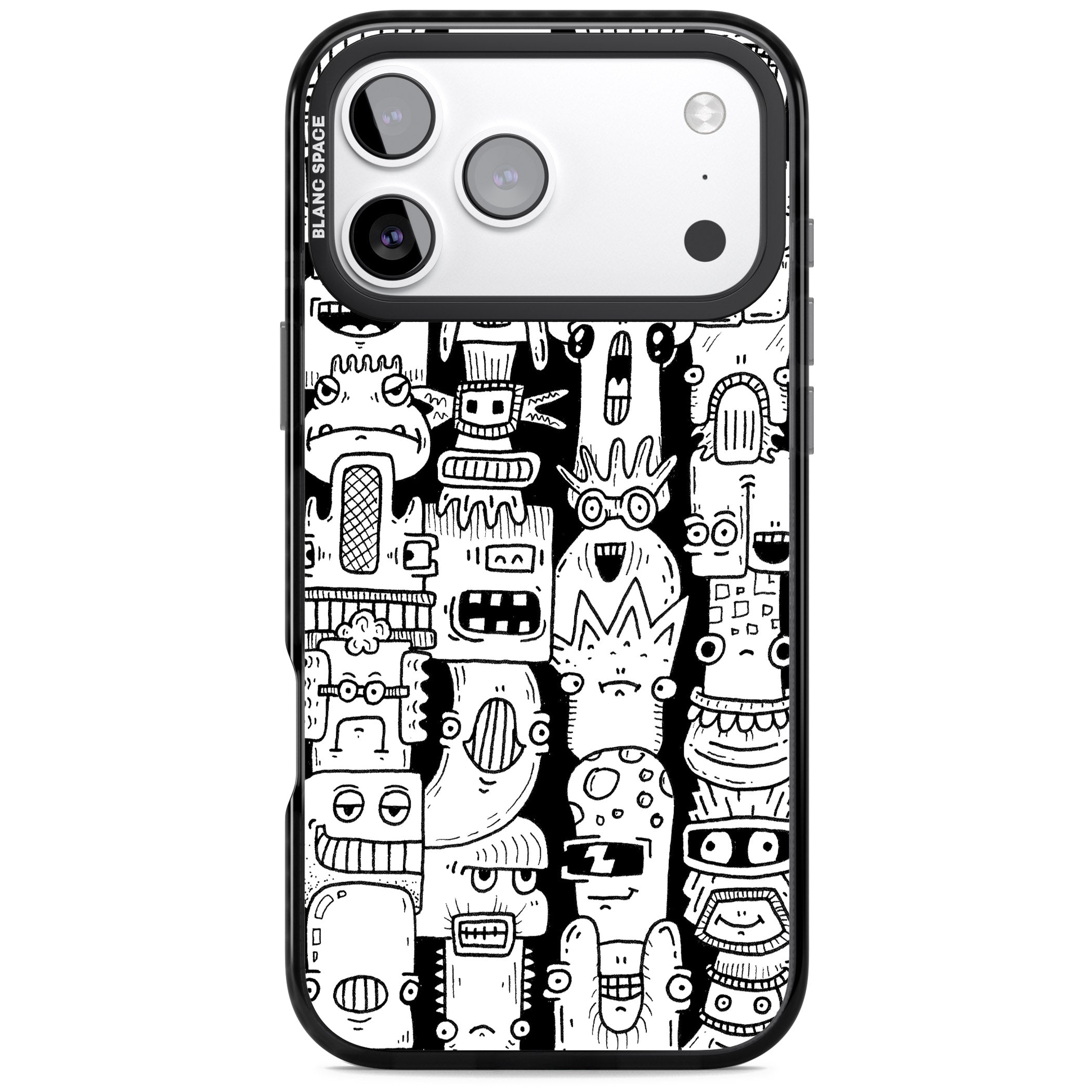Monochrome Heads iPhone 17 Pro Impact Pro Black Phone Case