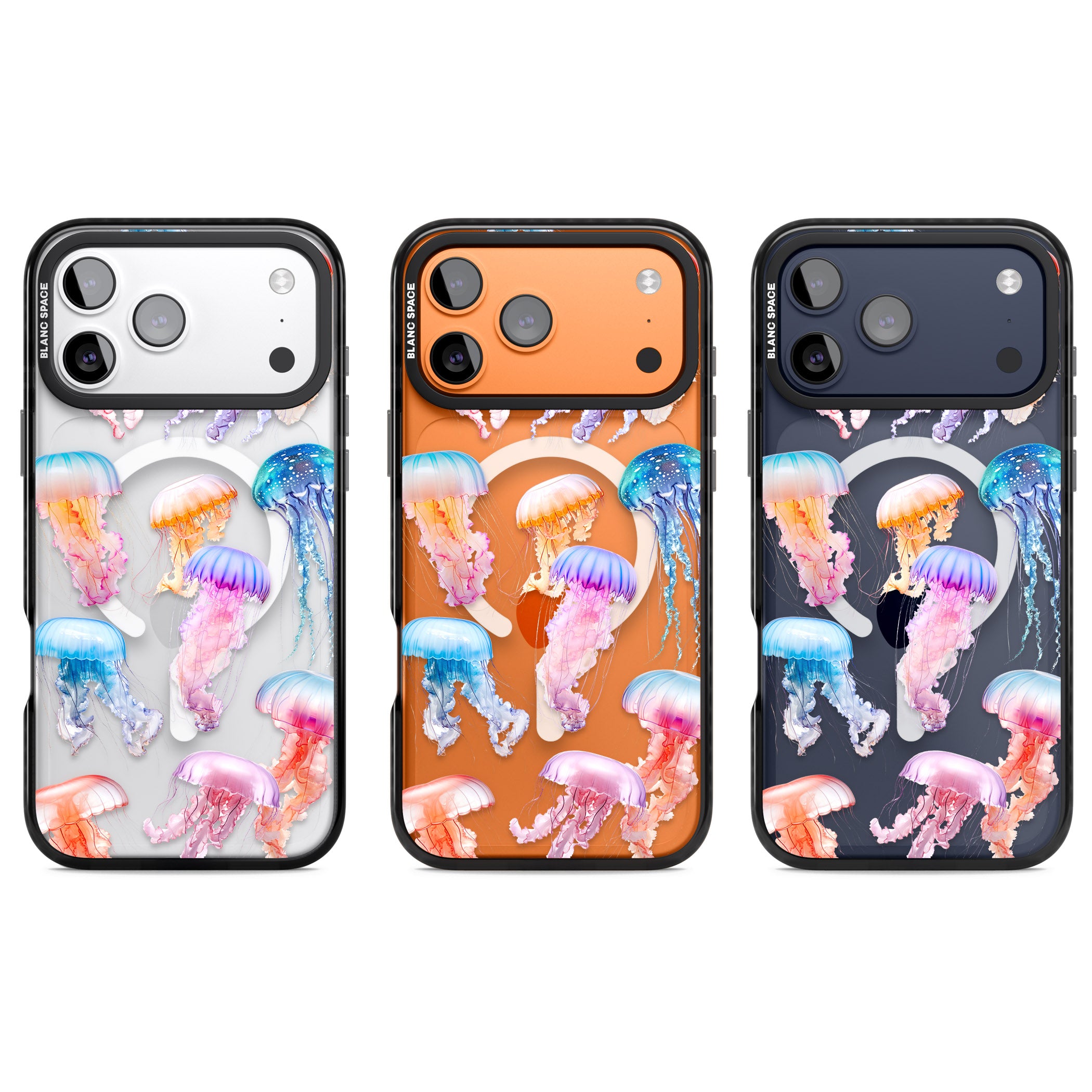 Vibrant Jellyfish iPhone 17 Pro Impact Pro Black Phone Case APT Impact Protection