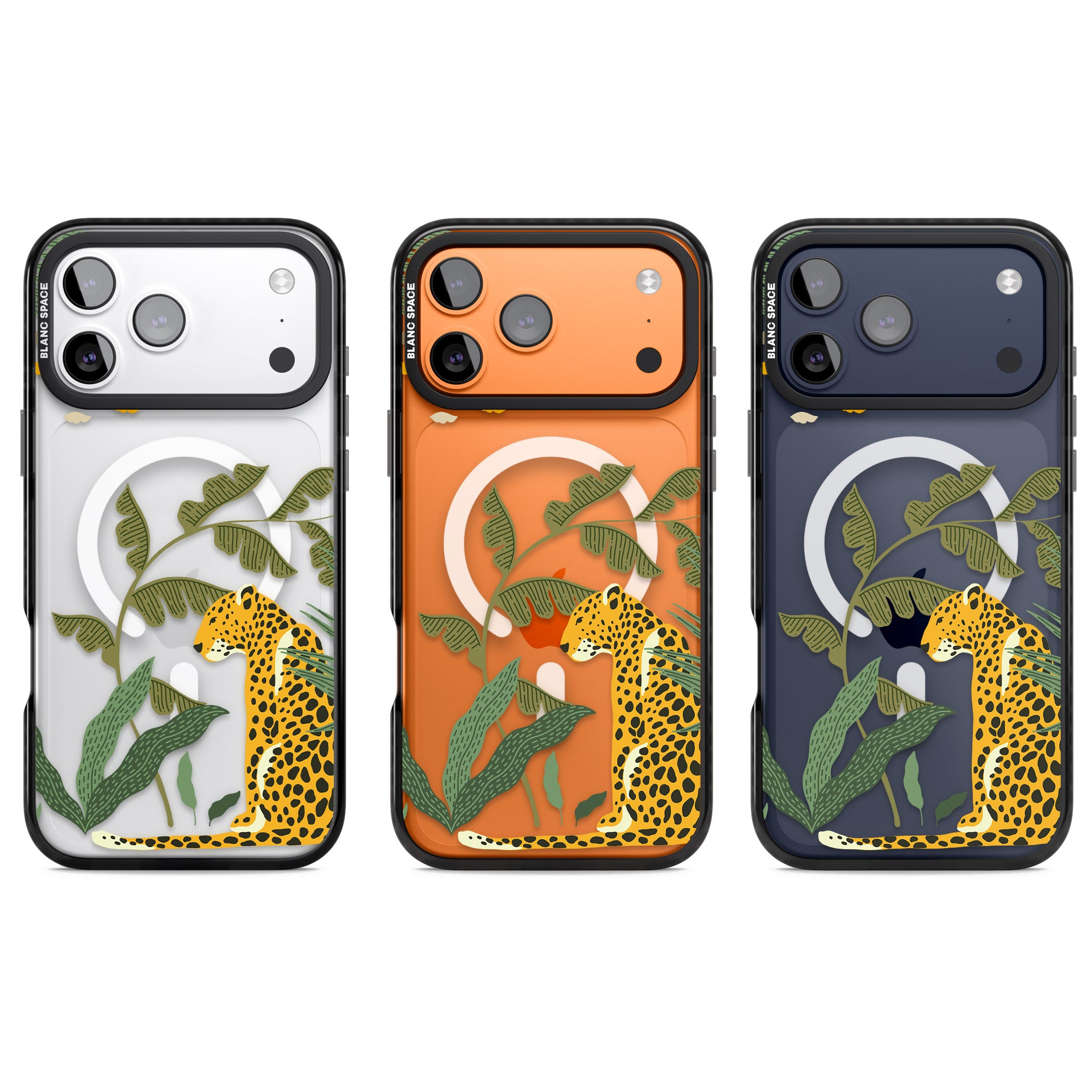 Large Jungle Cat Pattern iPhone 17 Pro Impact Pro Black Phone Case APT Impact Protection