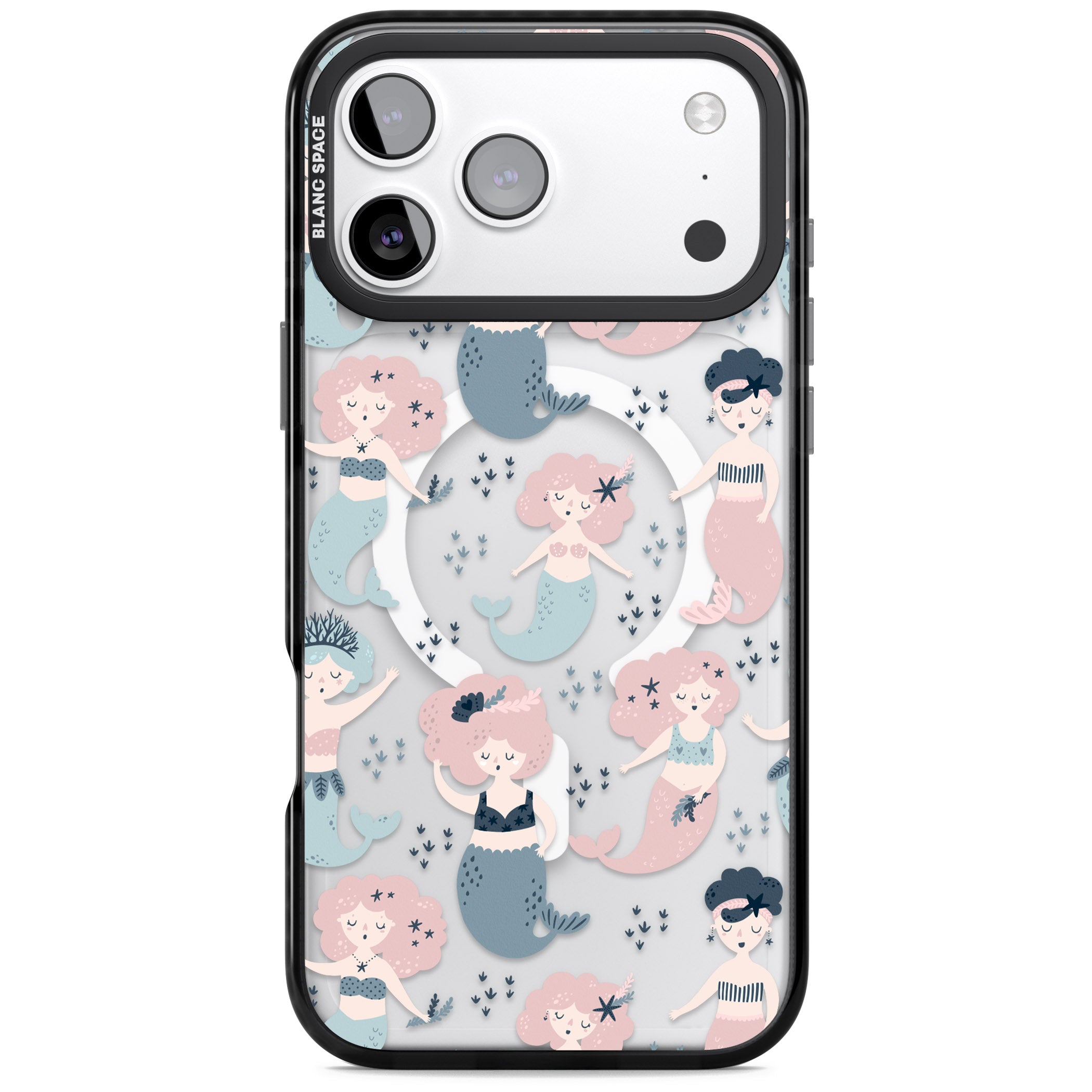 Under The Sea Mermaids (Clear) iPhone 17 Pro Impact Pro Black Phone Case