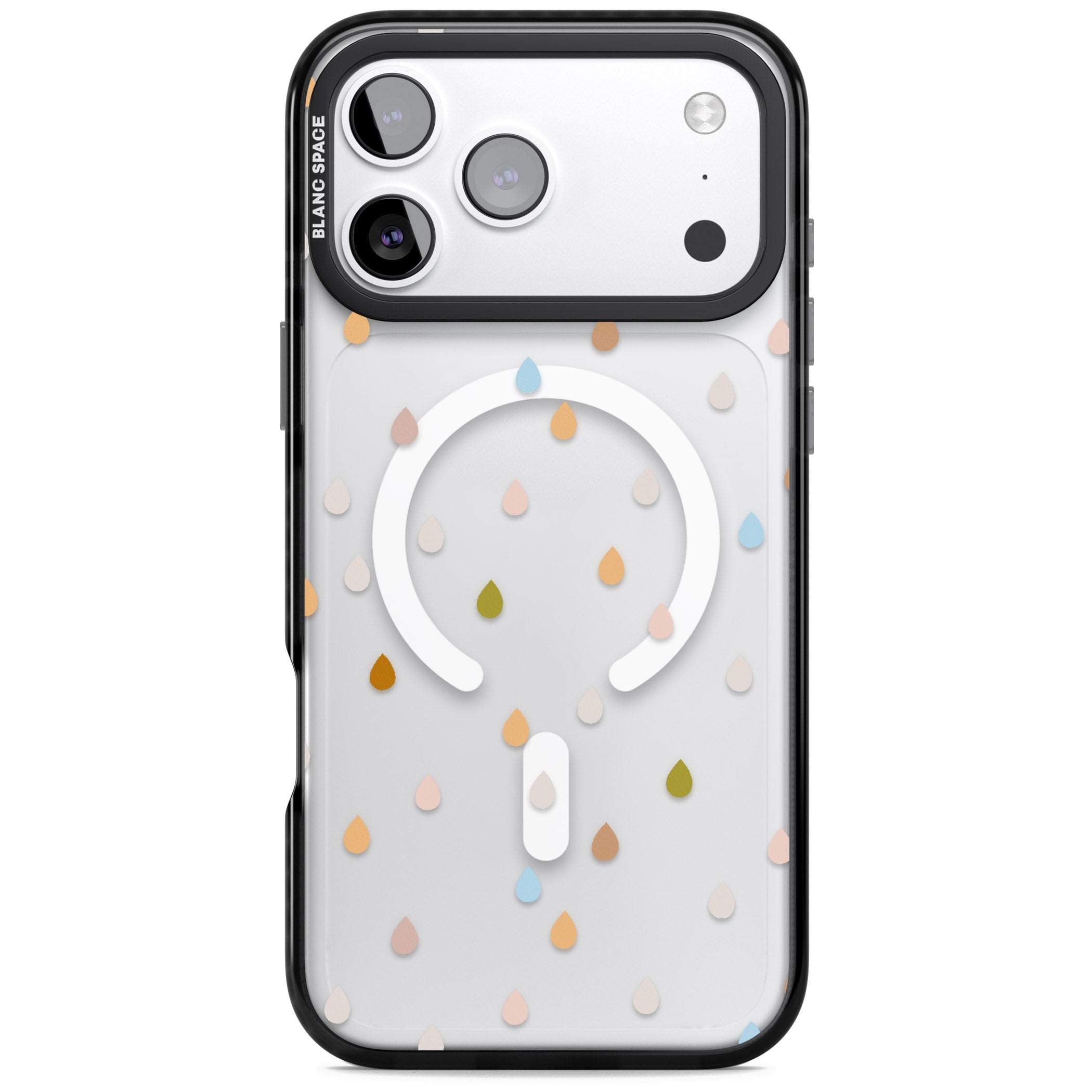 Pastel Raindrops iPhone 17 Pro Impact Pro Black Phone Case
