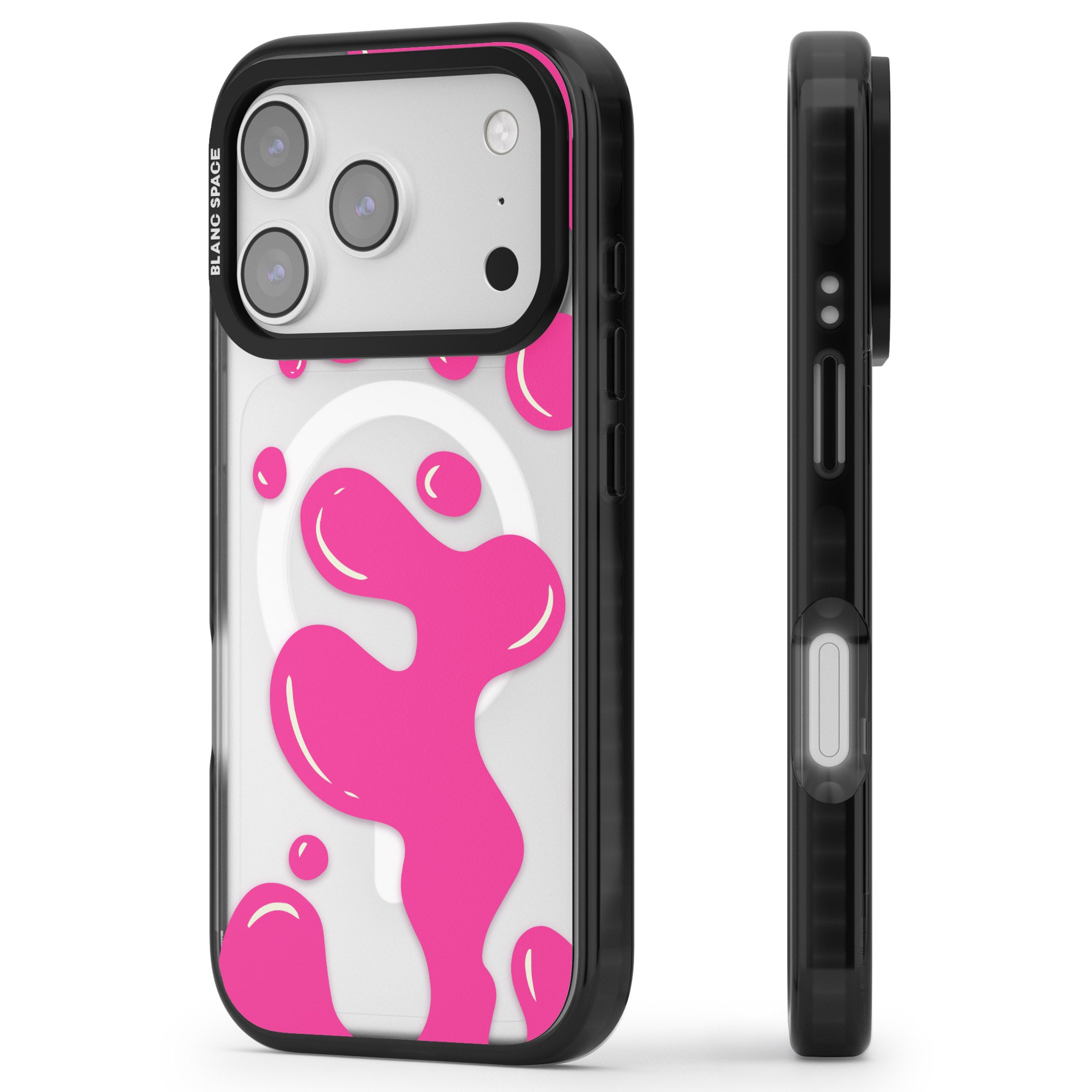 Pink Lava Lamp iPhone 17 Pro Impact Pro Black Phone Case Side Profile