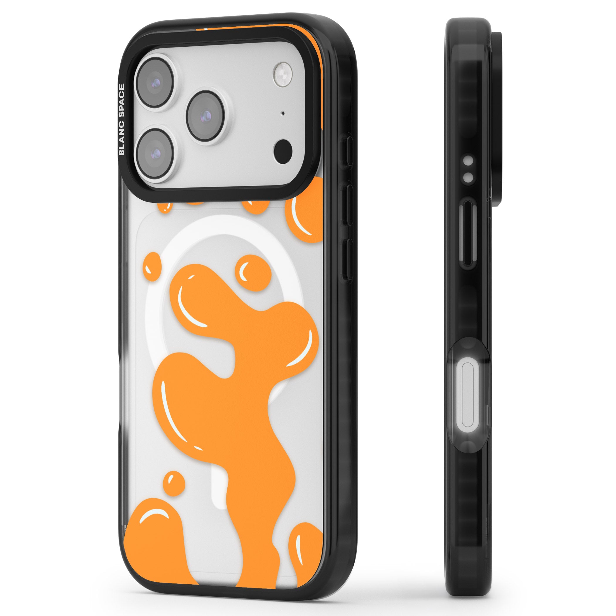 Orange Lava Lamp iPhone 17 Pro Impact Pro Black Phone Case Side Profile