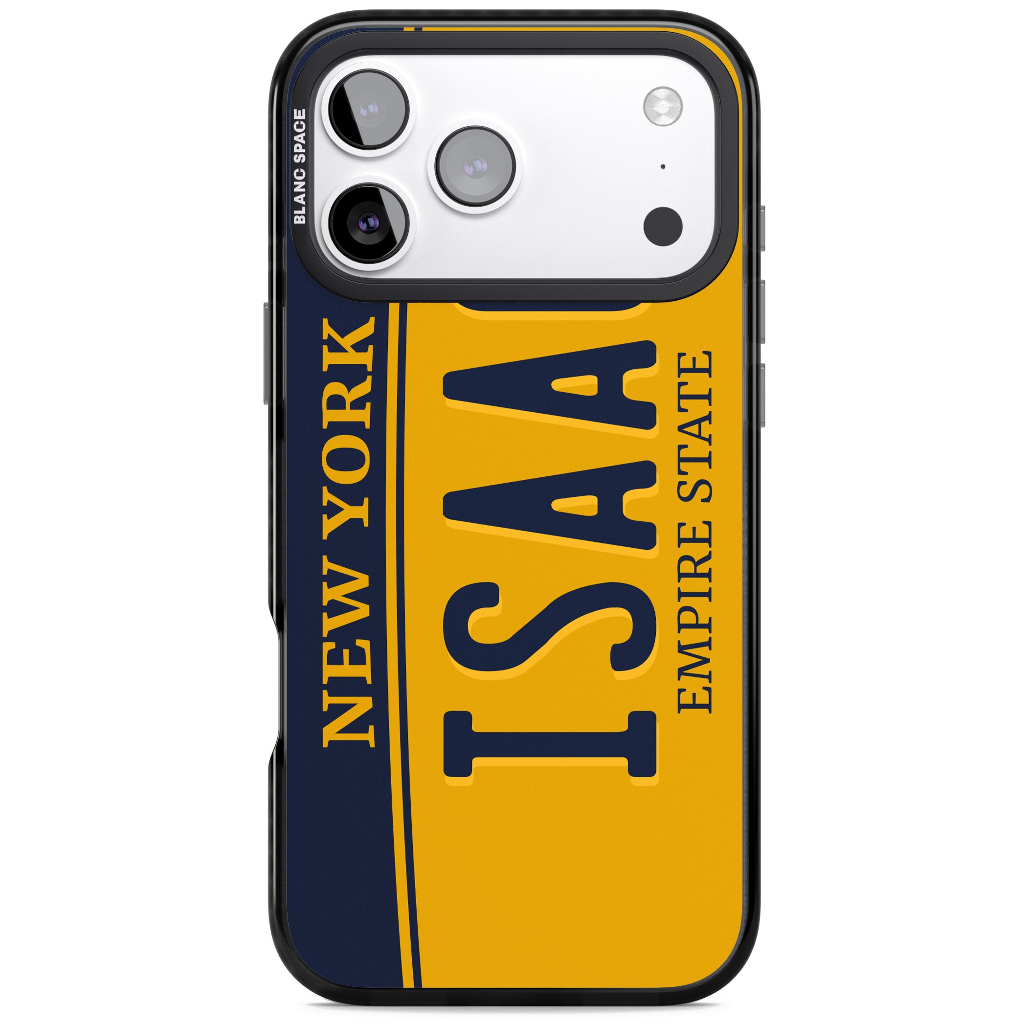 Personalised New York License Plate iPhone 17 Pro Impact Pro Black Phone Case