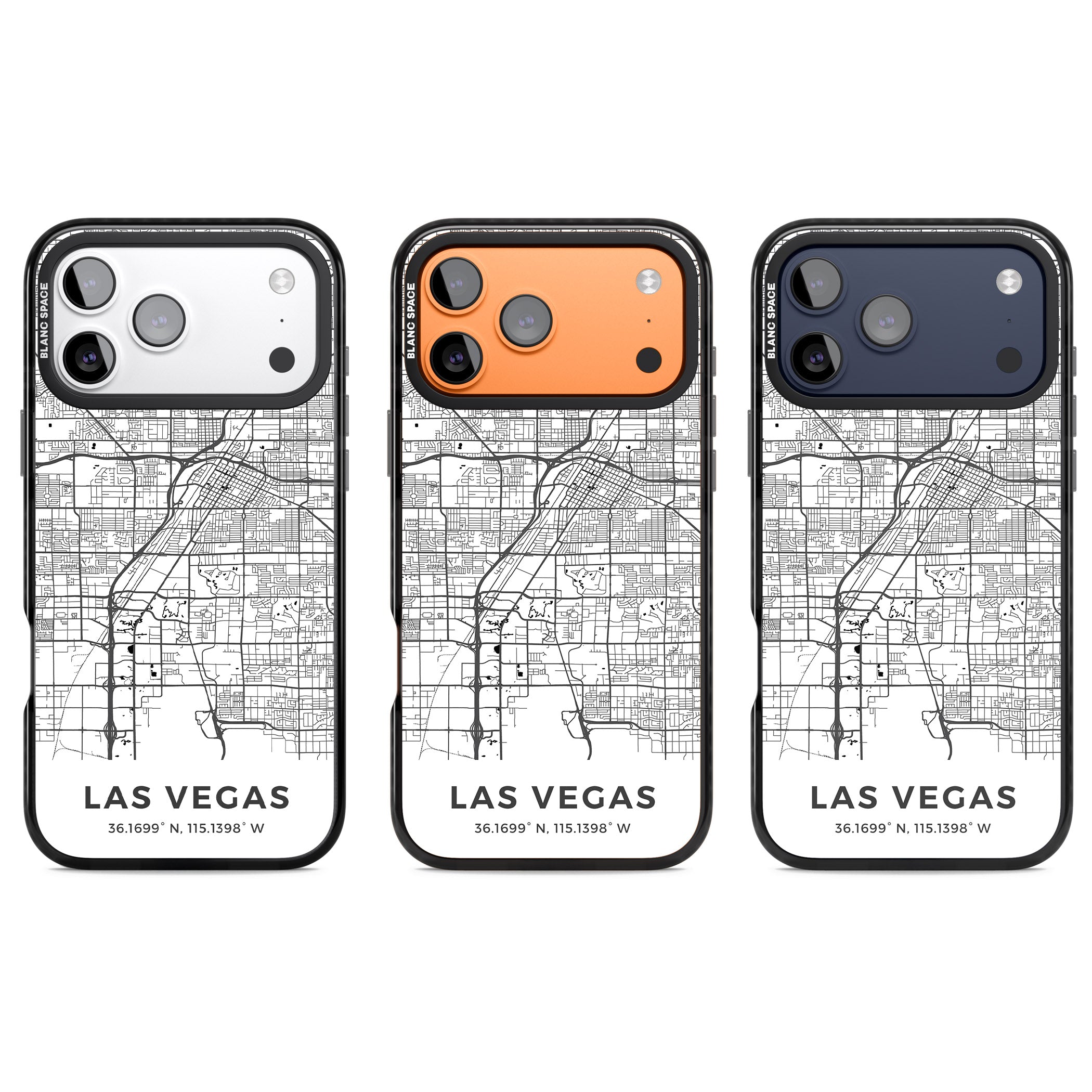 Las Vegas Map iPhone 17 Pro Impact Pro Black Phone Case APT Impact Protection