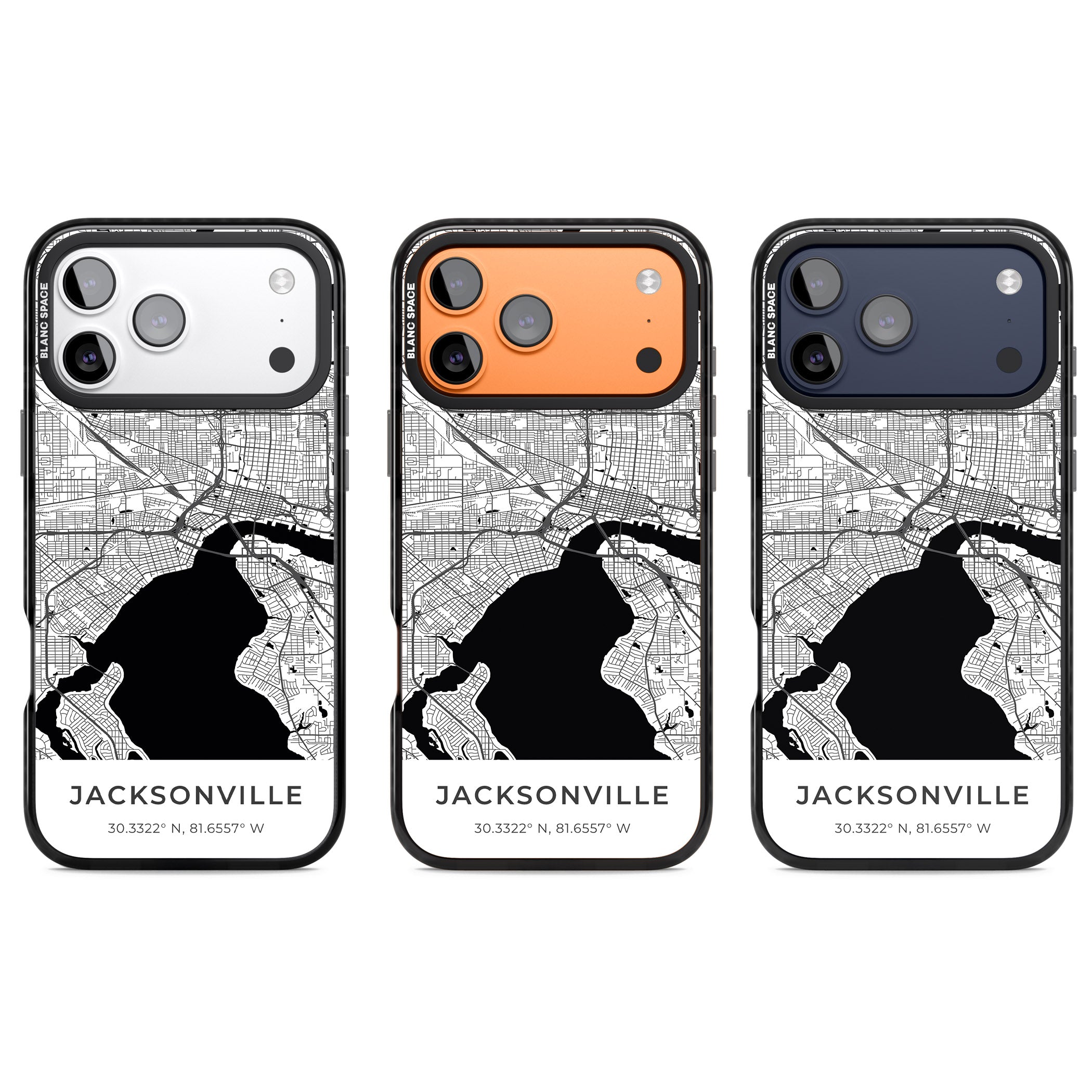 Jacksonville Map iPhone 17 Pro Impact Pro Black Phone Case APT Impact Protection