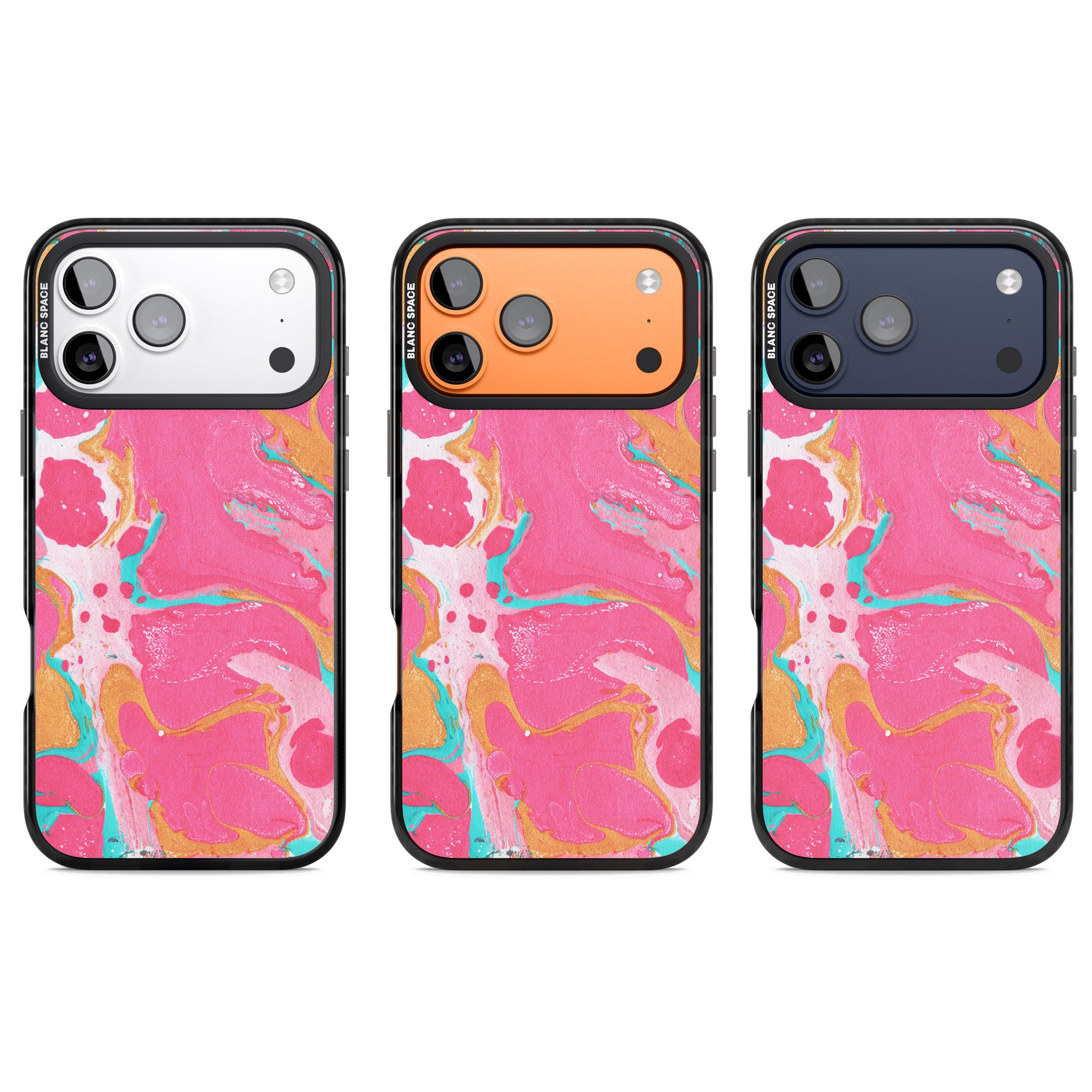Vibrant Marbled Paper iPhone 17 Pro Impact Pro Black Phone Case APT Impact Protection