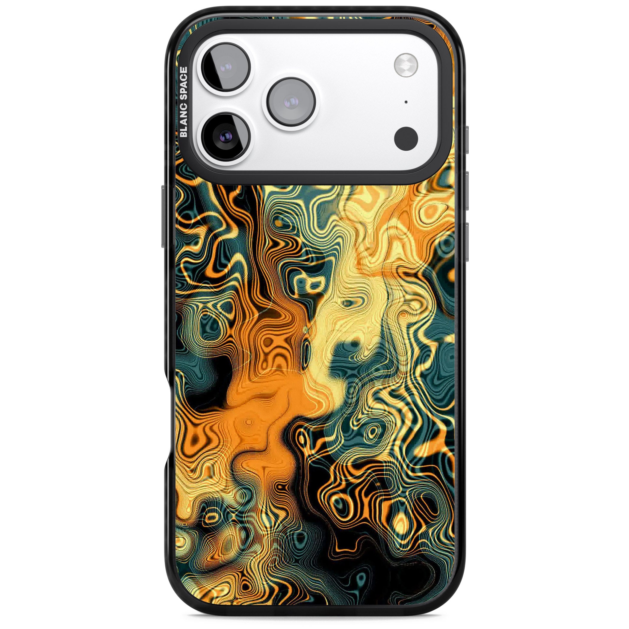 Gold Green Marble iPhone 17 Pro Impact Pro Black Phone Case