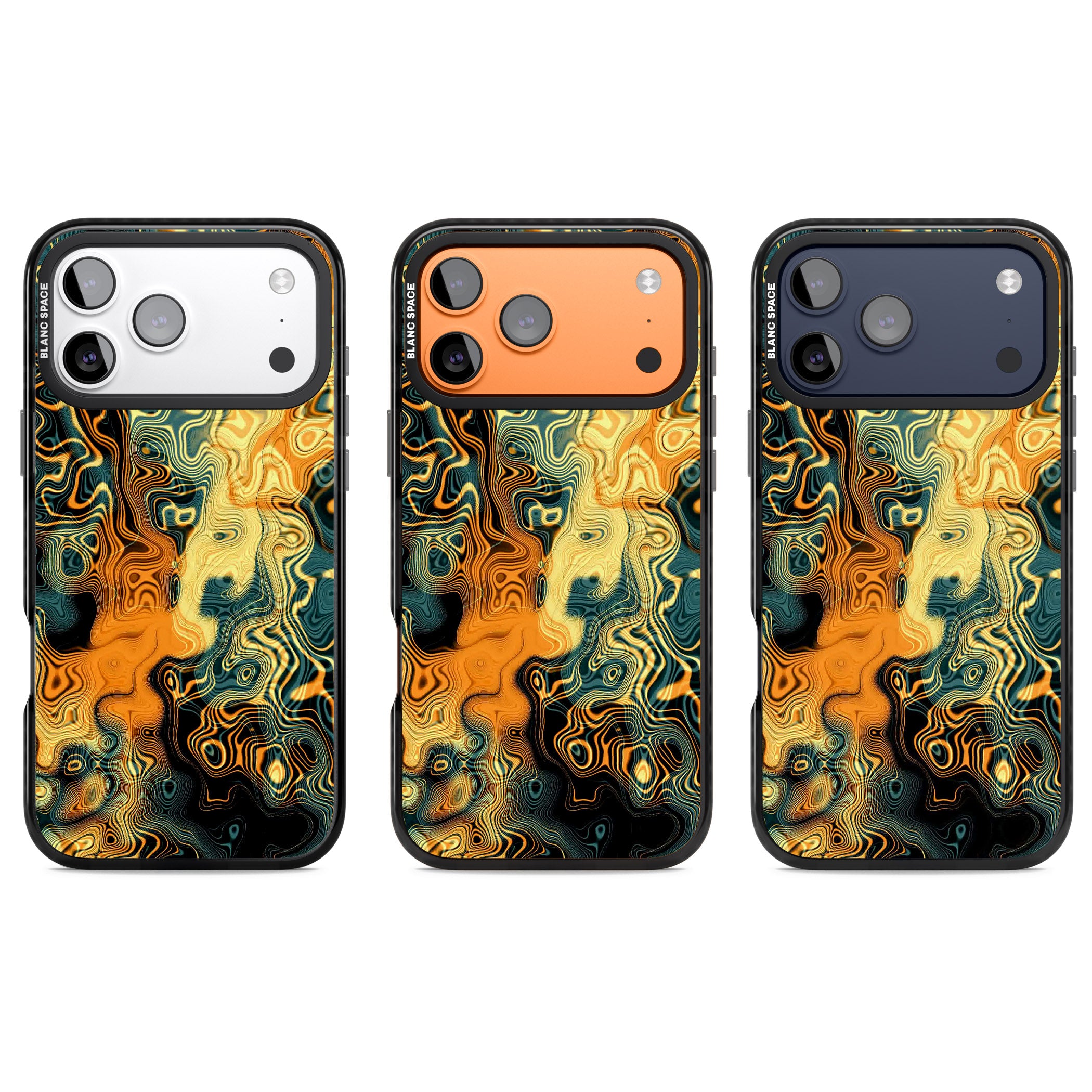 Gold Green Marble iPhone 17 Pro Impact Pro Black Phone Case APT Impact Protection