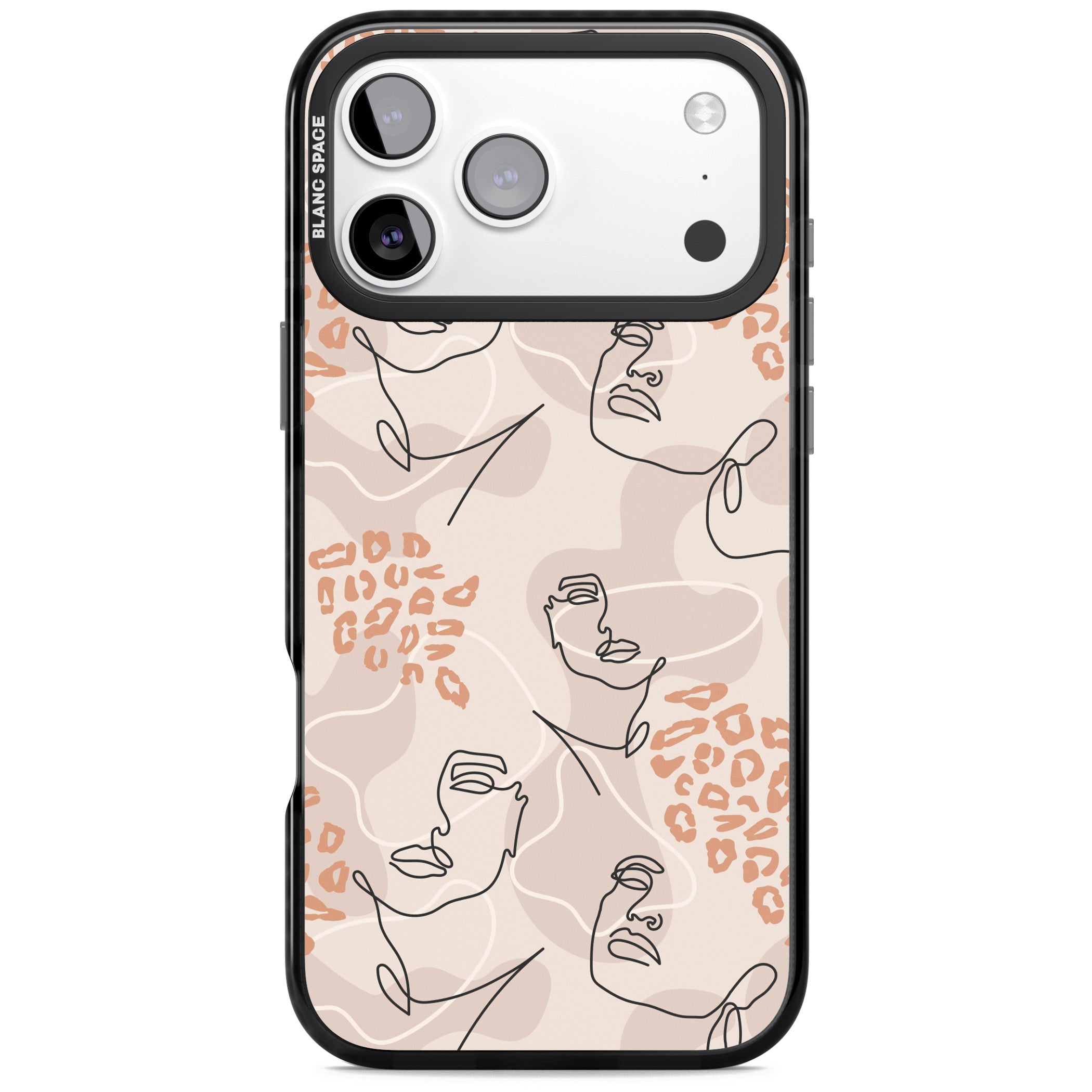 Abstract Faces Leopard iPhone 17 Pro Impact Pro Black Phone Case