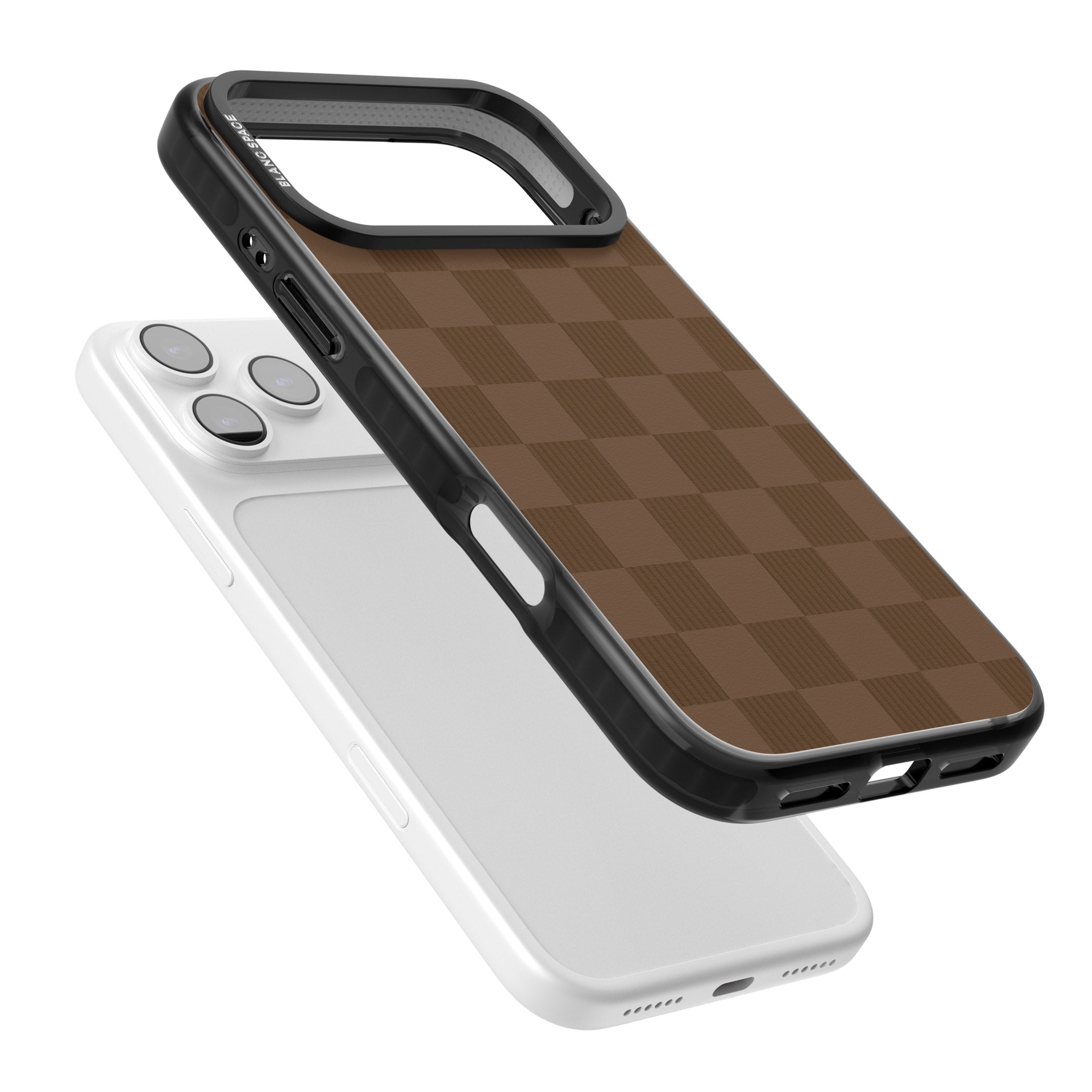 Chocolate Checkered iPhone 17 Pro Impact Pro Black Phone Case Colours