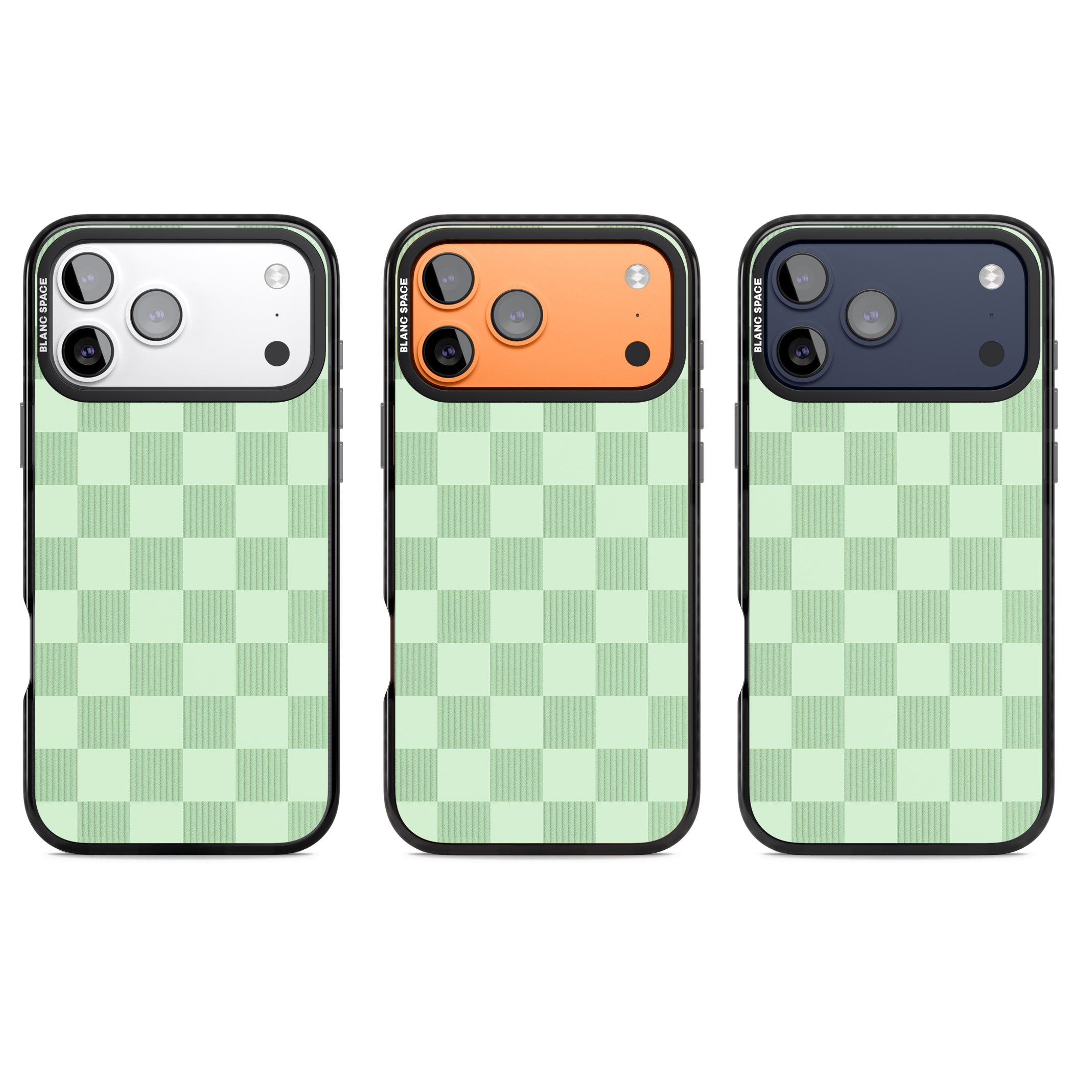 Seafoam Checkered iPhone 17 Pro Impact Pro Black Phone Case APT Impact Protection