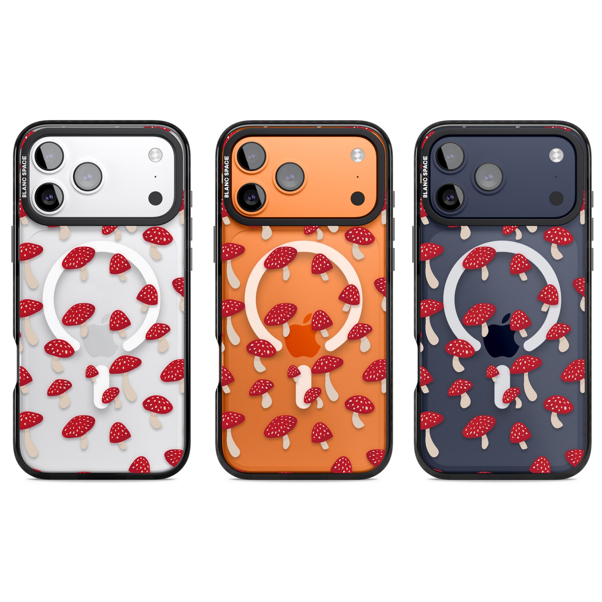 Magical Mushroom Pattern iPhone 17 Pro Impact Pro Black Phone Case APT Impact Protection