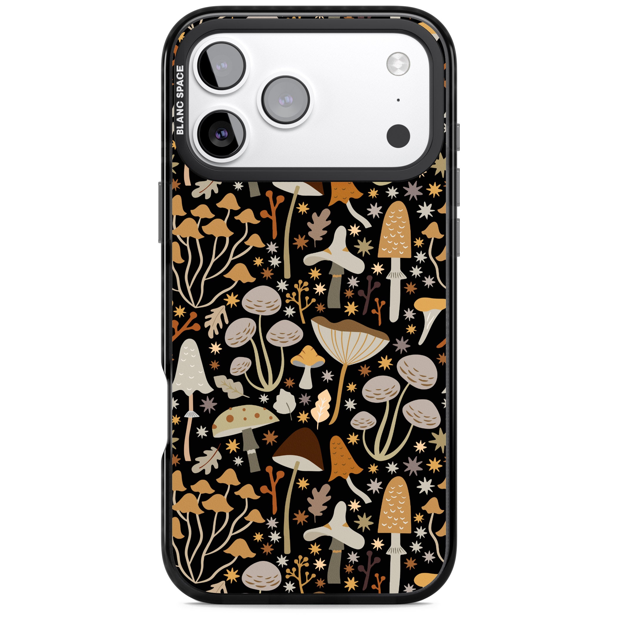 Mushroom Dream Pattern iPhone 17 Pro Impact Pro Black Phone Case